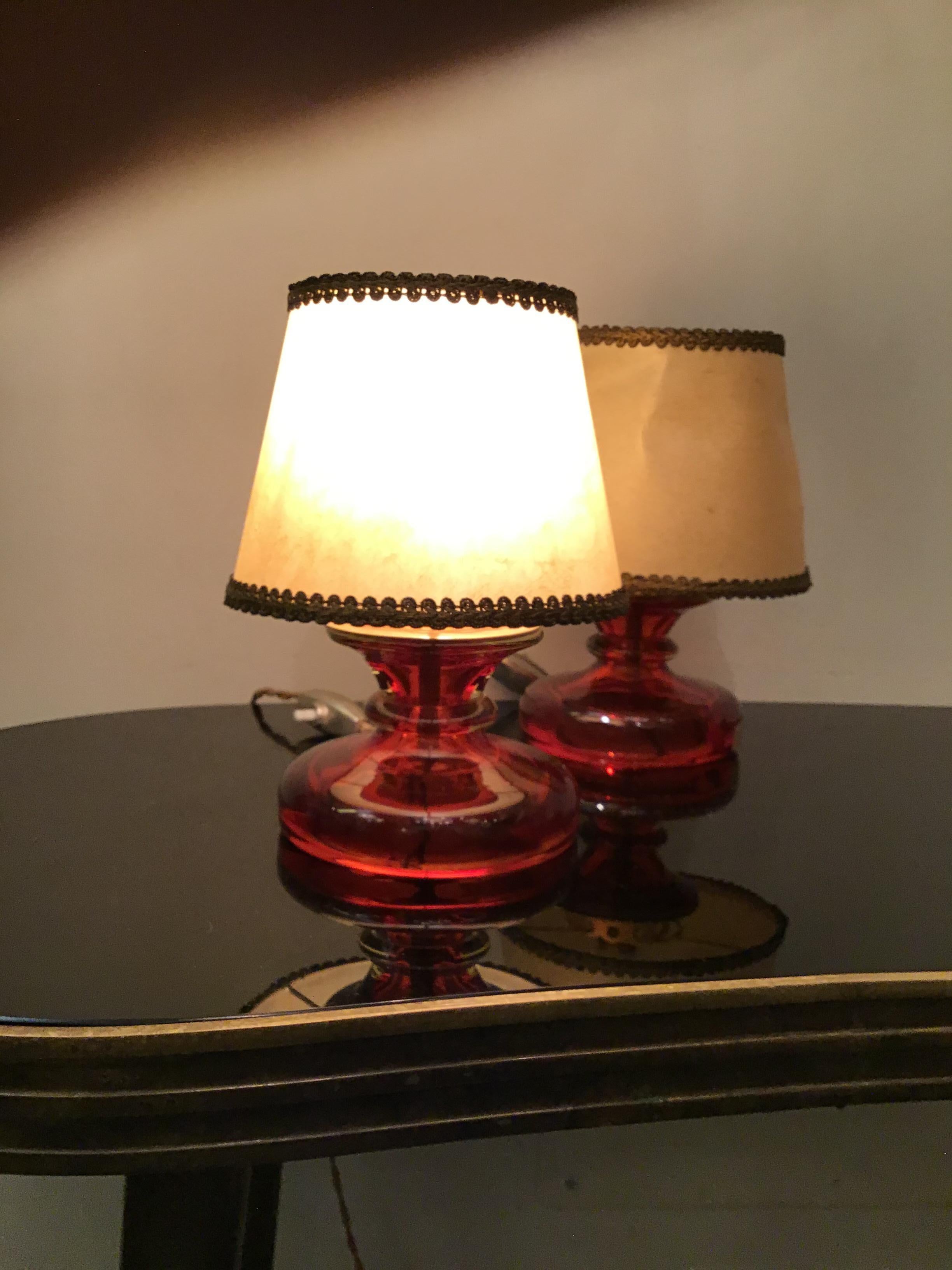 Abat-jour en verre de Murano et tissu en laiton Seguso Flavio Poli, 1960, Italie en vente 3