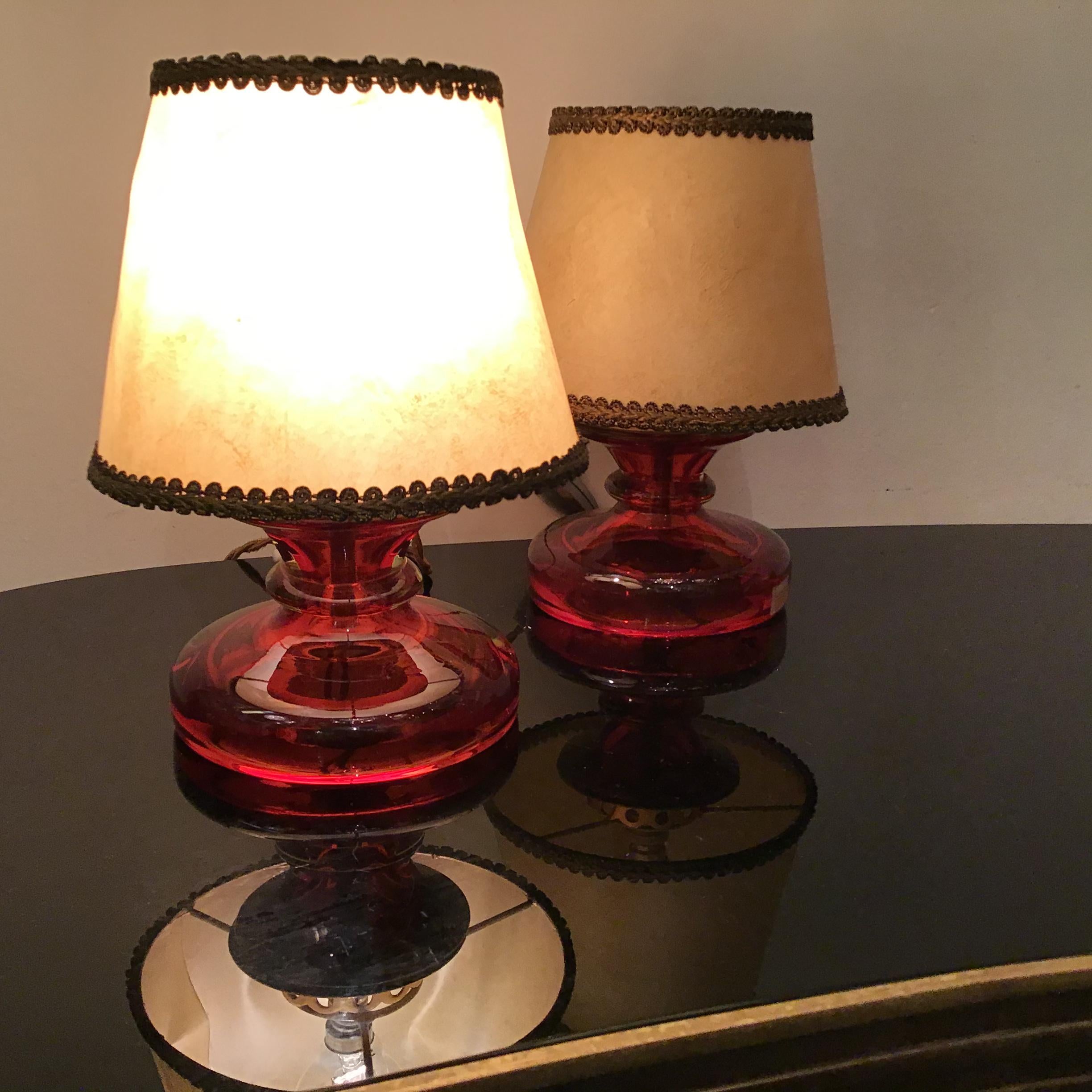 Abat-jour en verre de Murano et tissu en laiton Seguso Flavio Poli, 1960, Italie en vente 4