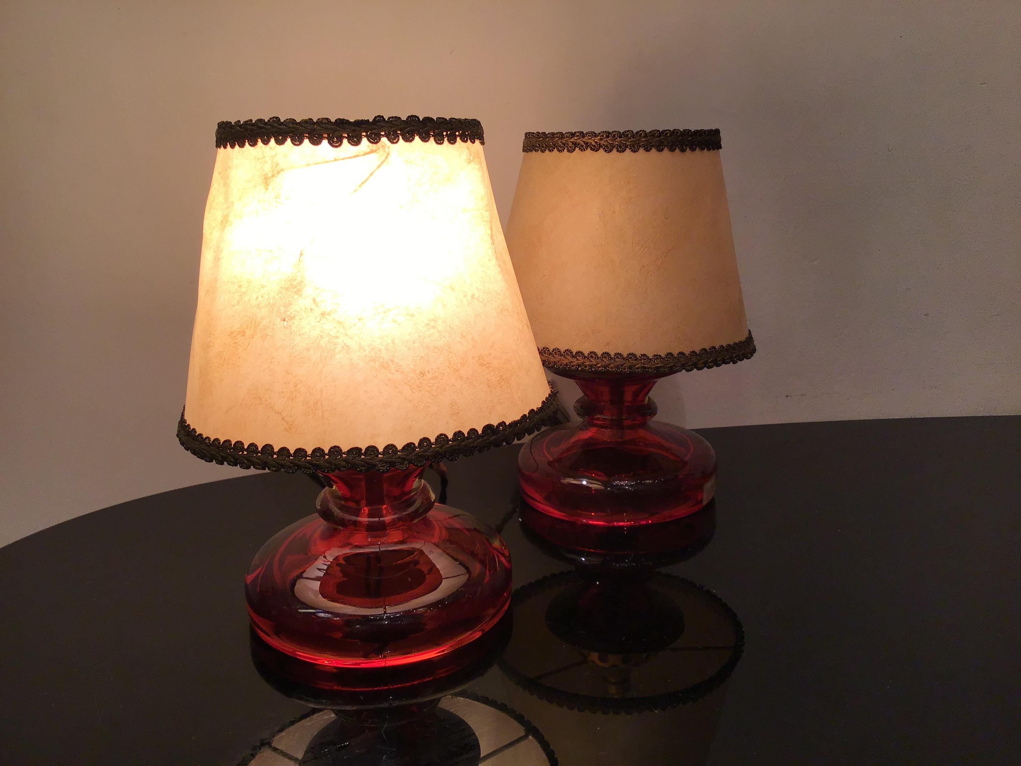Abat-jour en verre de Murano et tissu en laiton Seguso Flavio Poli, 1960, Italie en vente 5