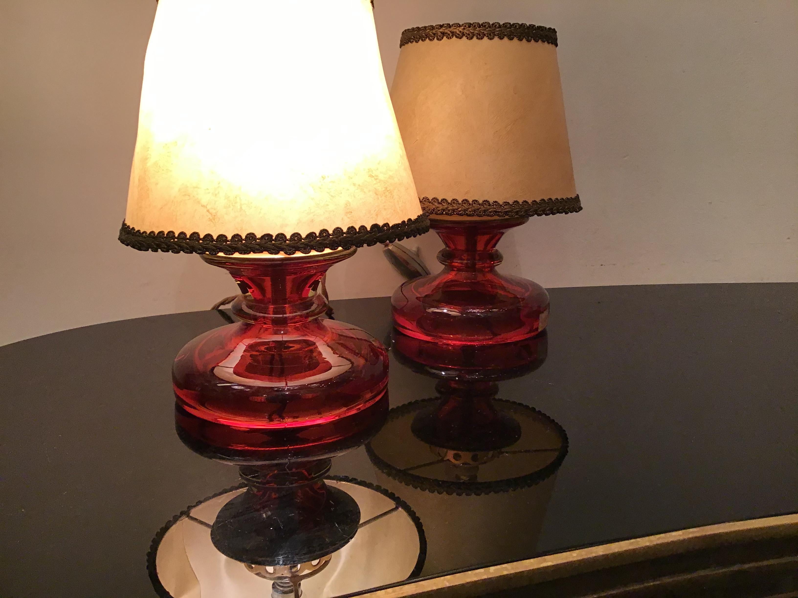 Abat-jour en verre de Murano et tissu en laiton Seguso Flavio Poli, 1960, Italie en vente 6