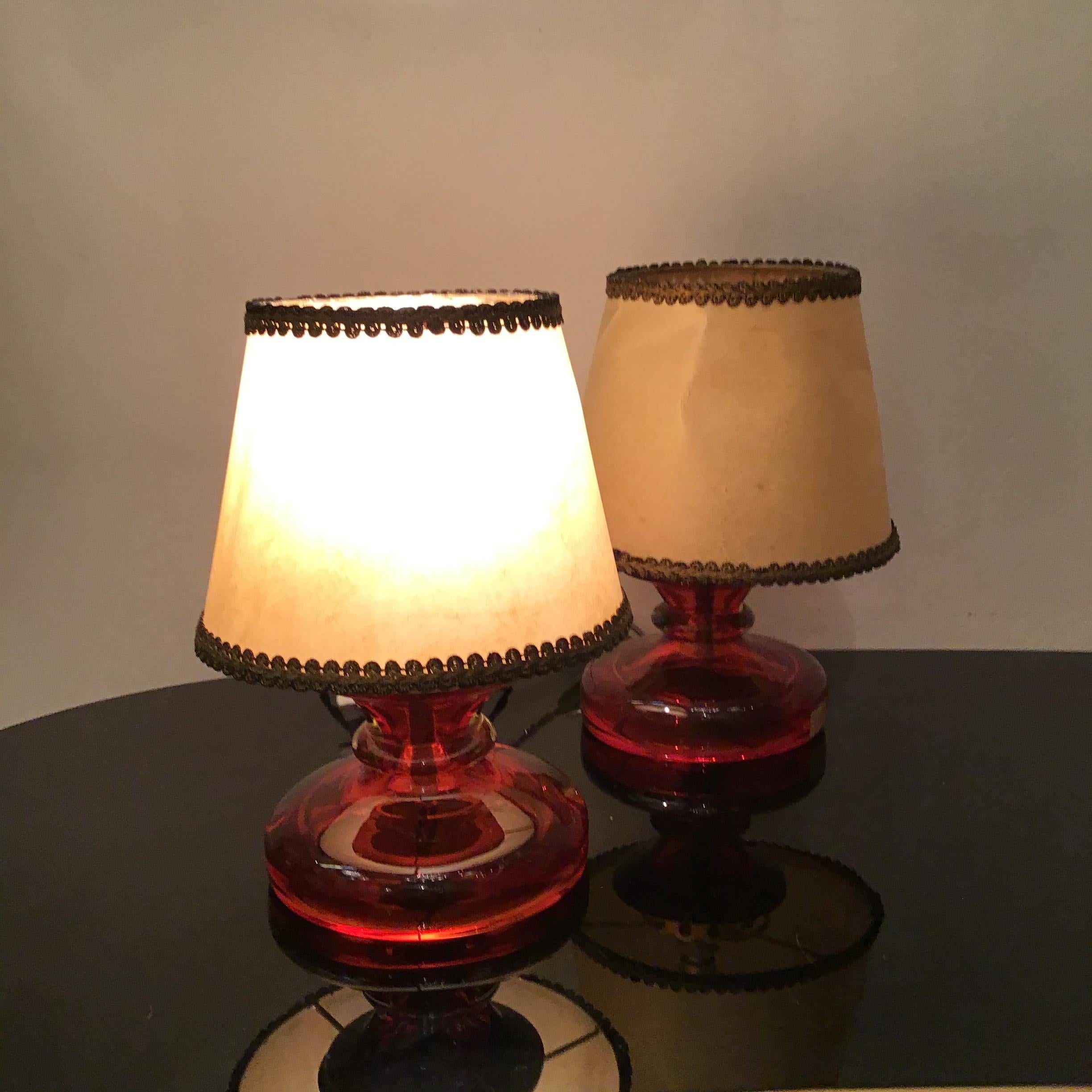 italien Abat-jour en verre de Murano et tissu en laiton Seguso Flavio Poli, 1960, Italie en vente