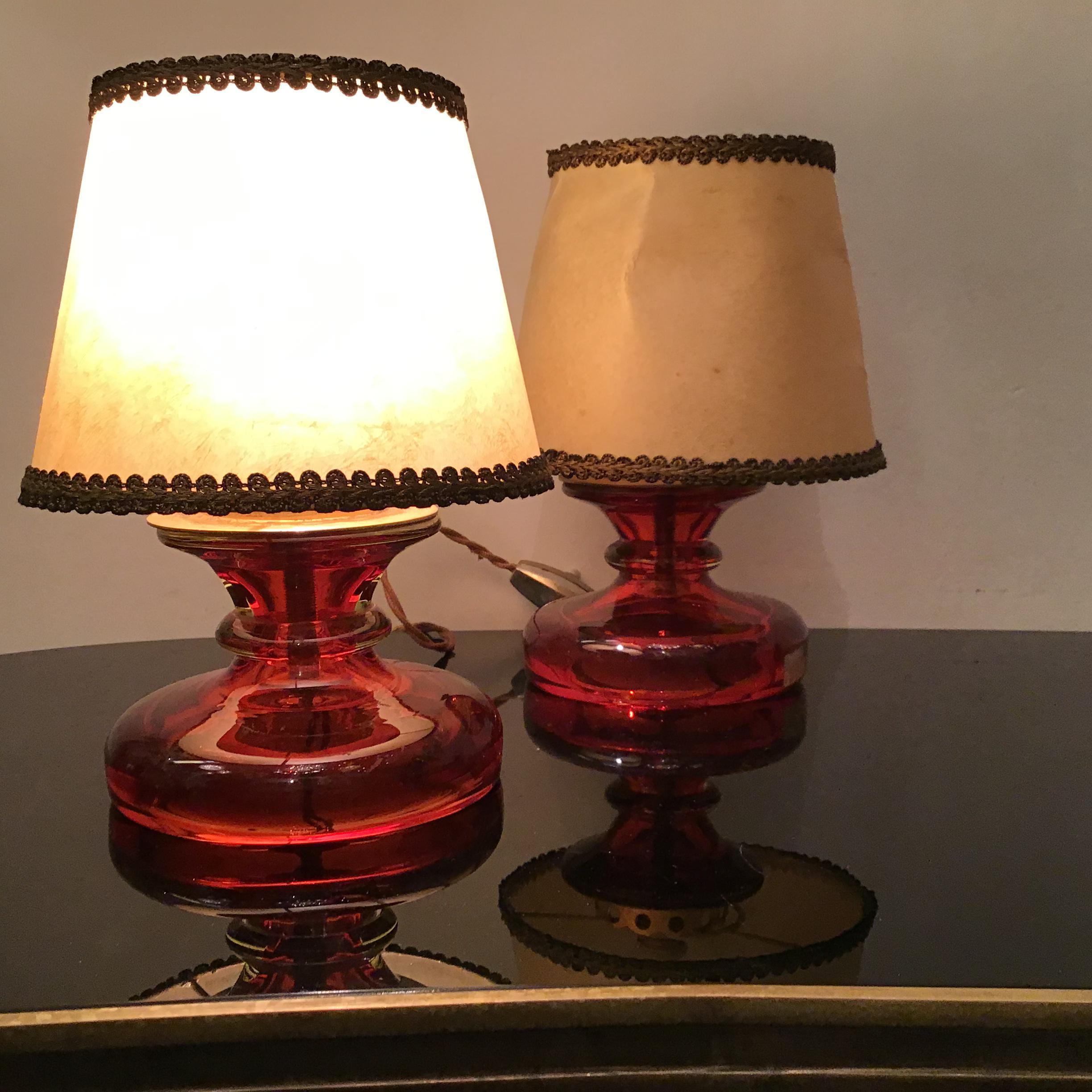 Abat-jour en verre de Murano et tissu en laiton Seguso Flavio Poli, 1960, Italie en vente 1