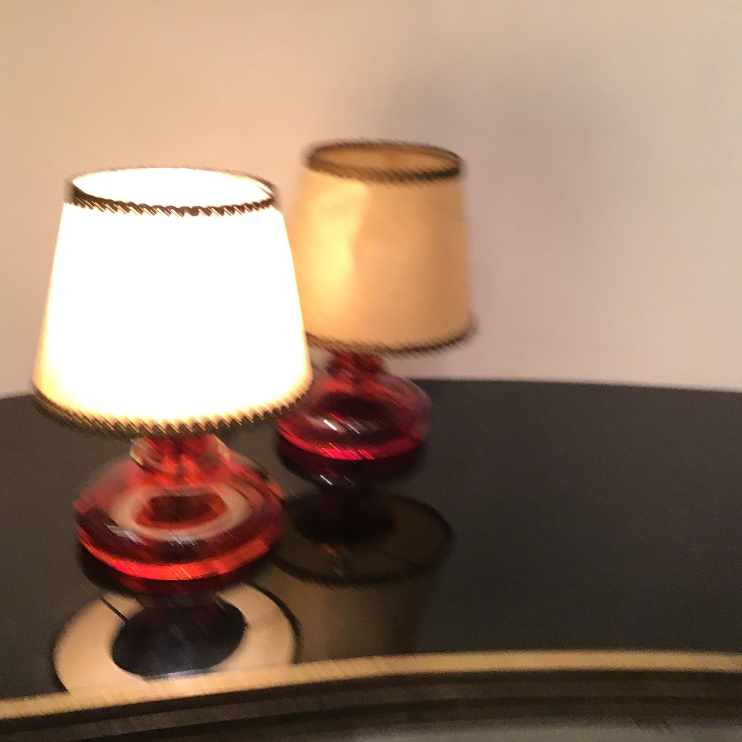 Abat-jour en verre de Murano et tissu en laiton Seguso Flavio Poli, 1960, Italie en vente 2