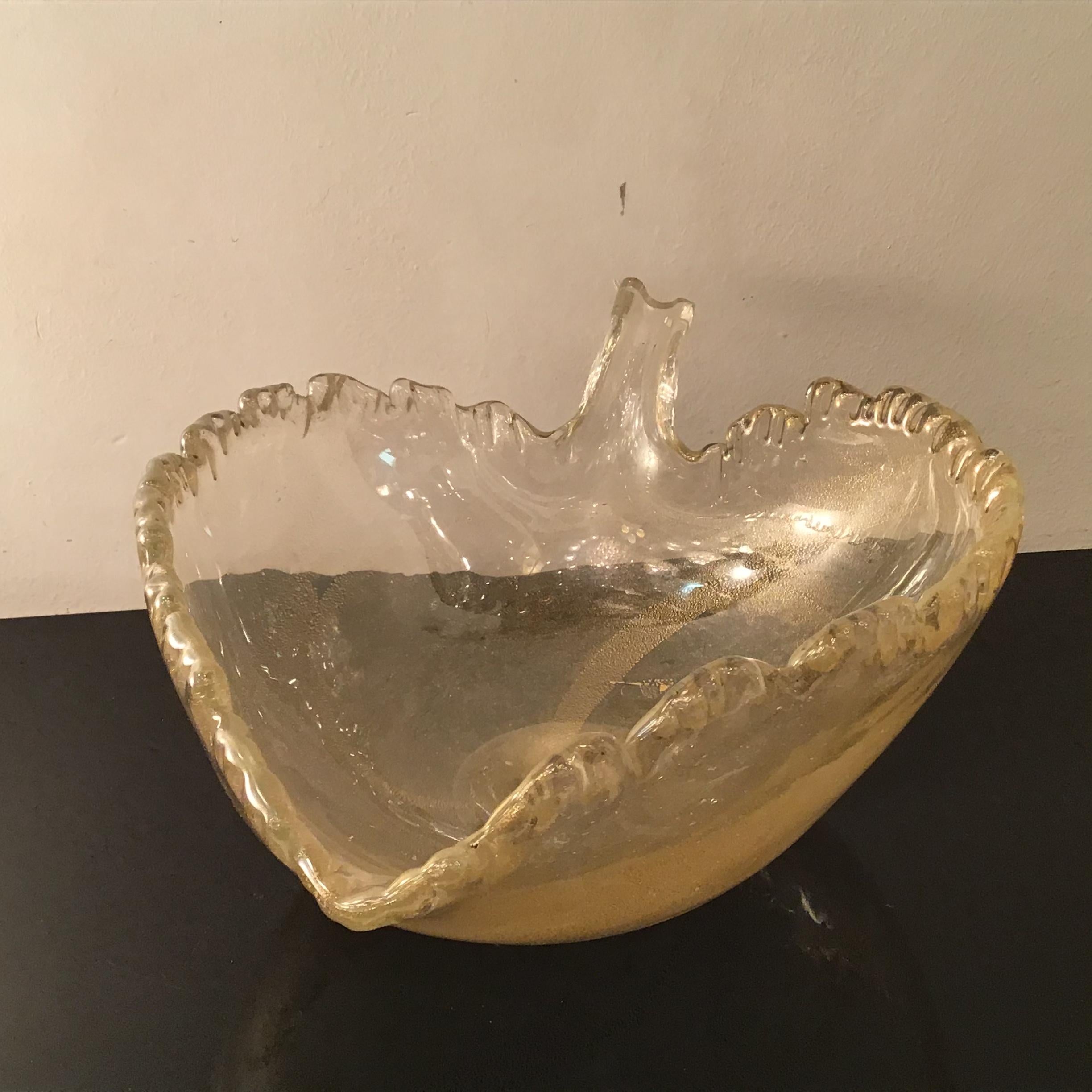Seguso “Flavio Poli “ Murano Glass Gold 1950 Italy For Sale 4