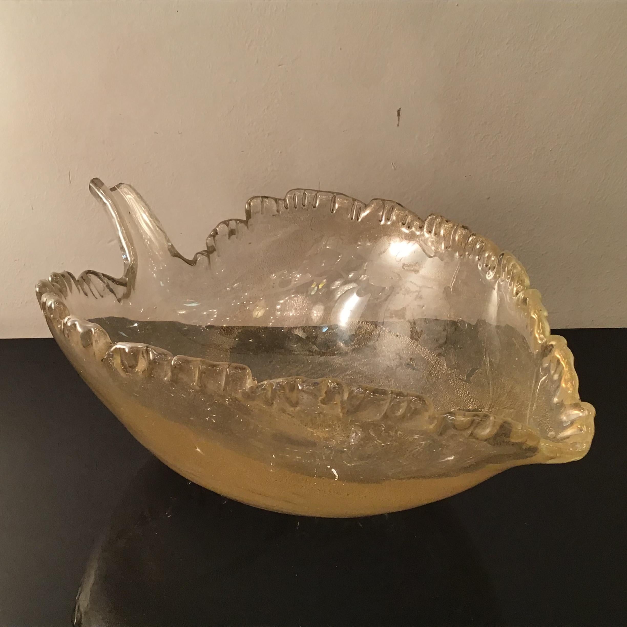Seguso Flavio Poli Murano - Verre doré, Italie, 1950 en vente 5