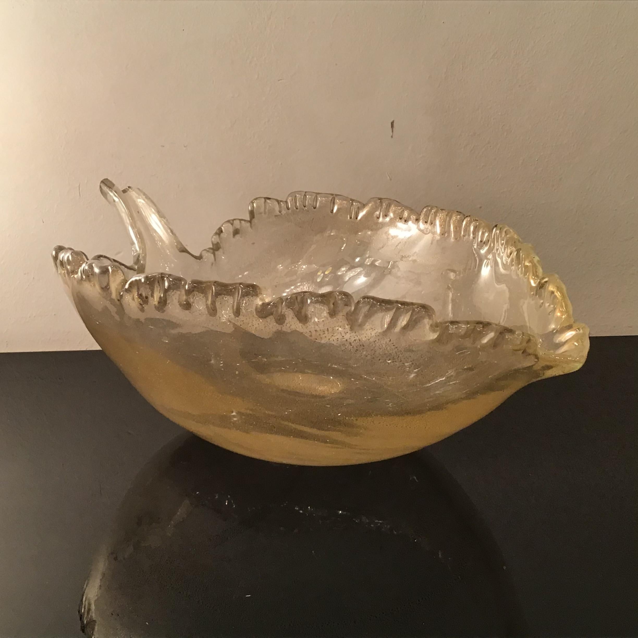 Seguso “Flavio Poli “ Murano Glass Gold 1950 Italy For Sale 7