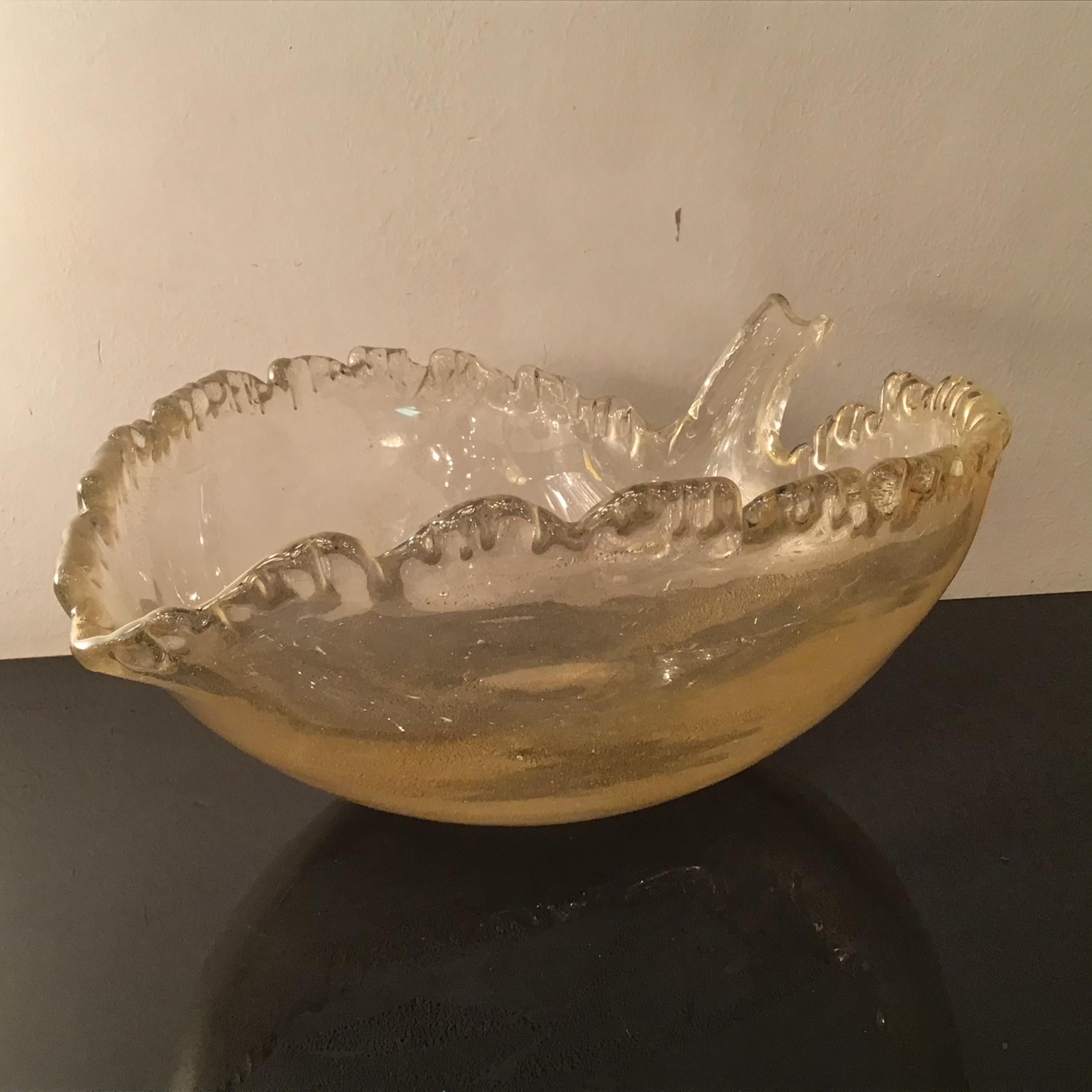 Seguso “Flavio Poli “ Murano Glass Gold 1950 Italy For Sale 8