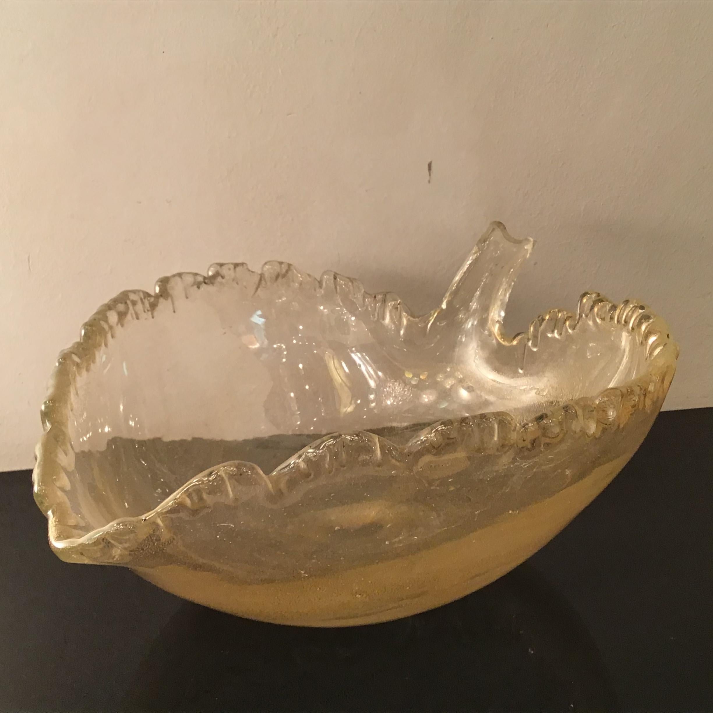 Seguso “Flavio Poli “ Murano Glass Gold 1950 Italy For Sale 9