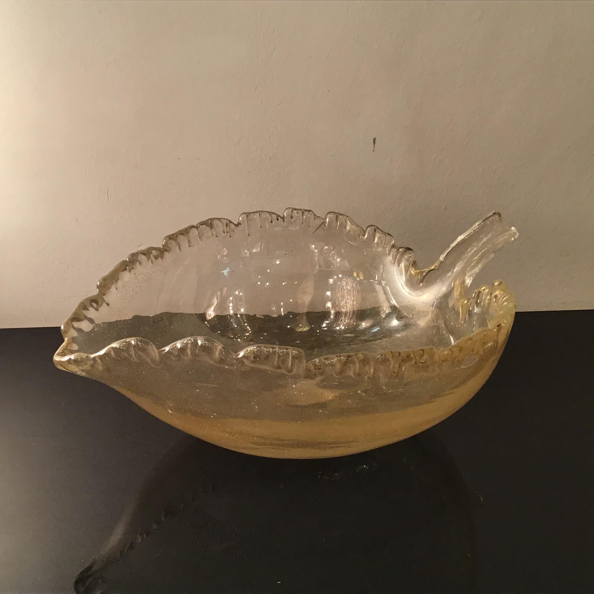 Seguso Flavio Poli Murano - Verre doré, Italie, 1950 en vente 9