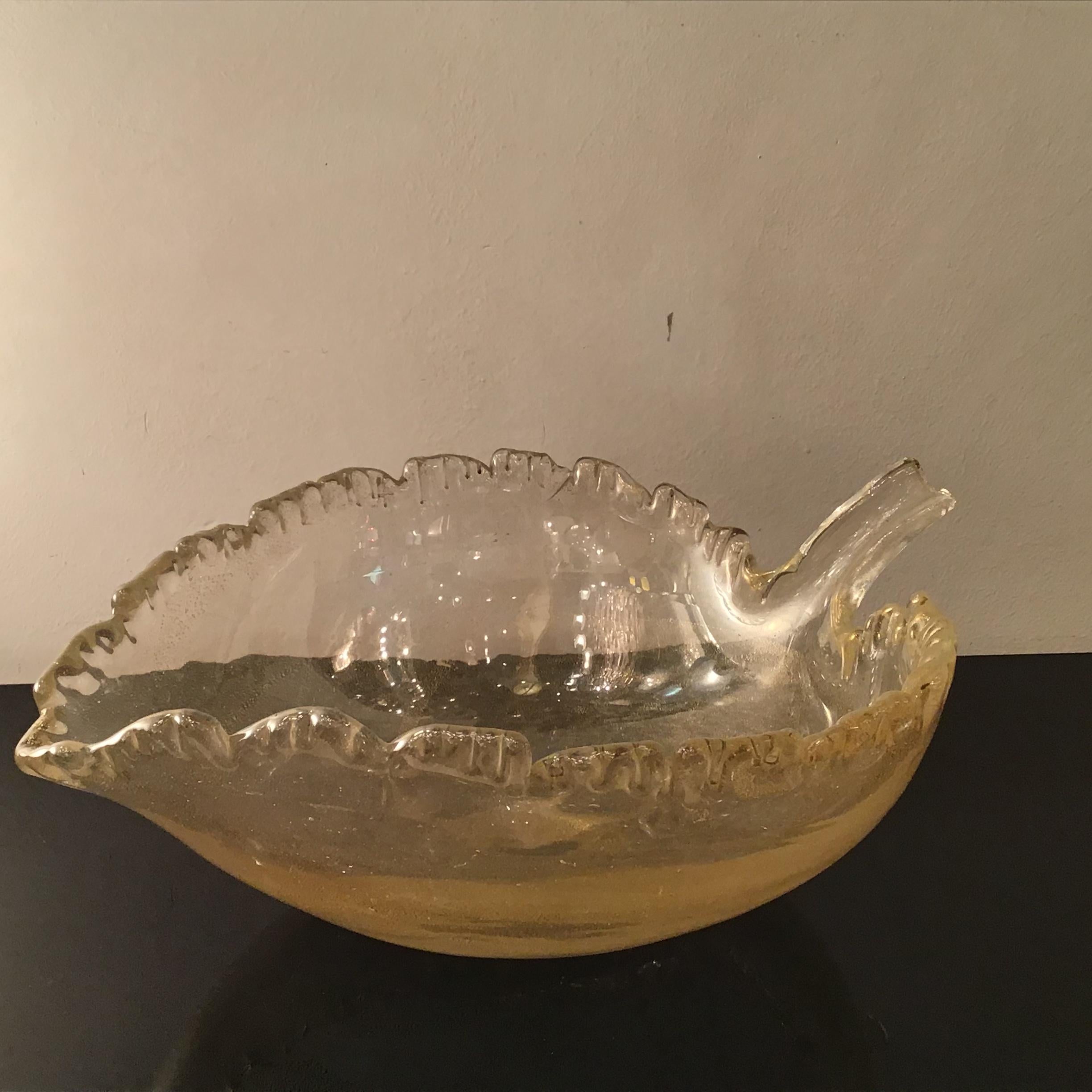Seguso “Flavio Poli “ Murano Glass Gold 1950 Italy For Sale 11