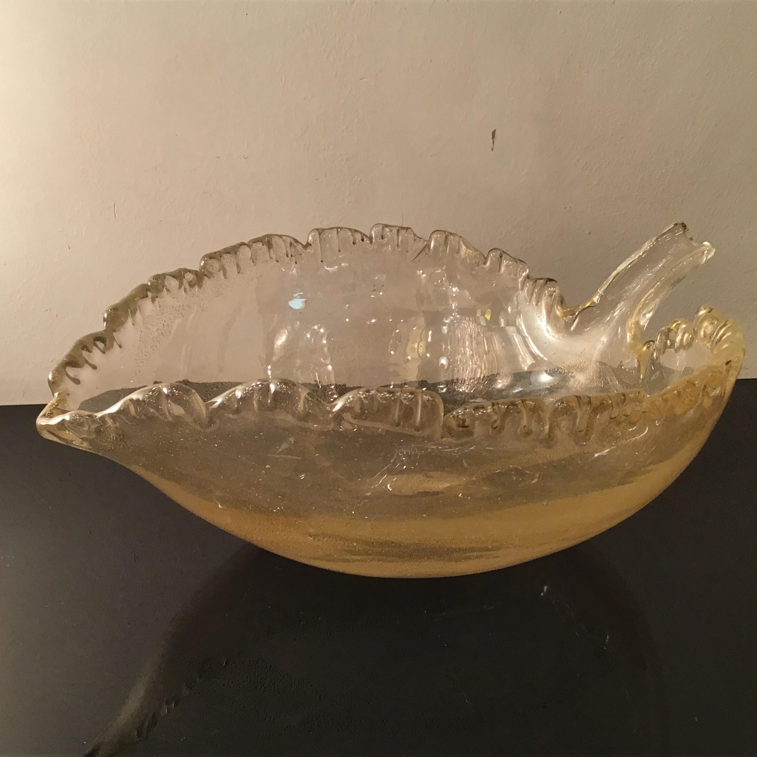 Seguso “Flavio Poli “ Murano Glass Gold 1950 Italy For Sale 13