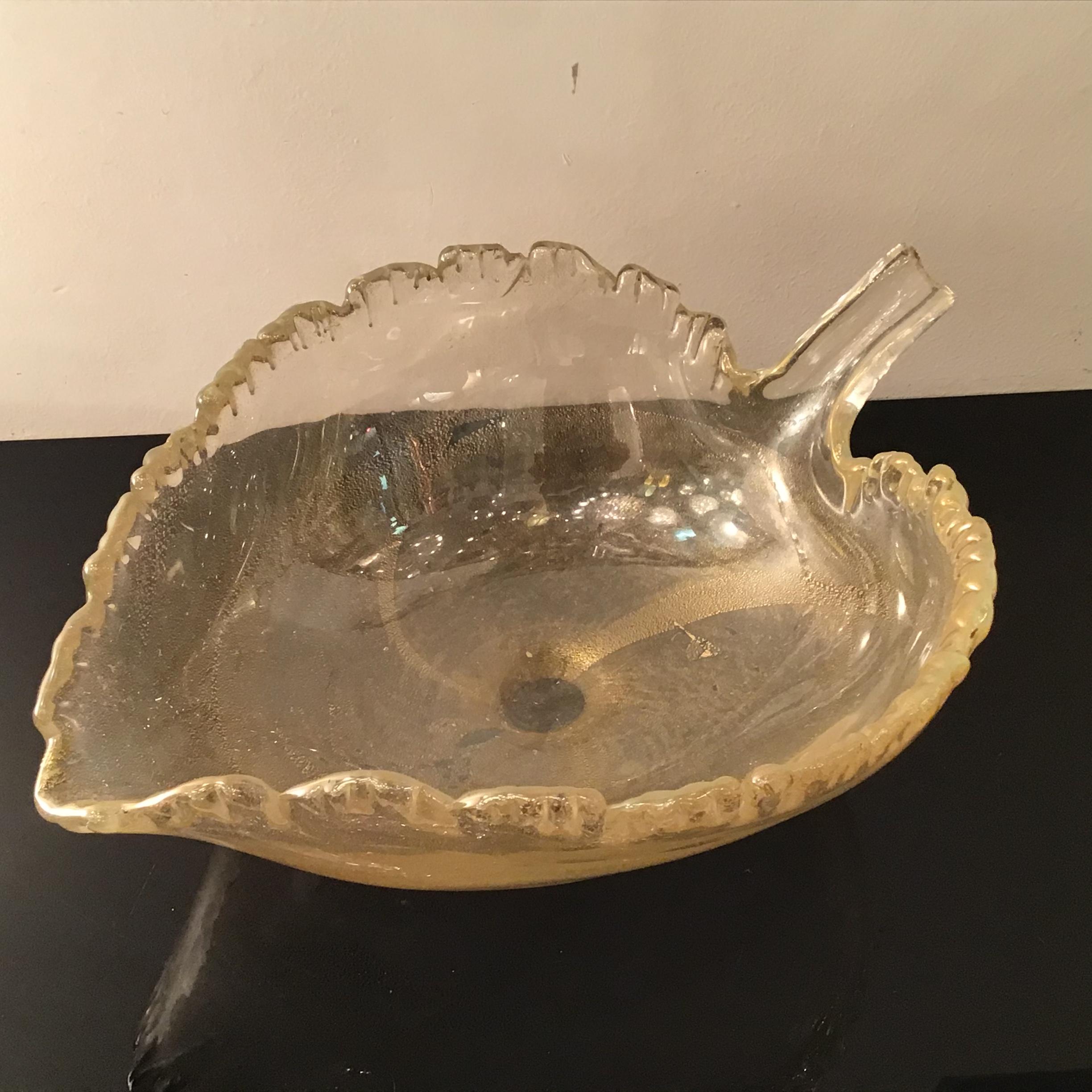 Italian Seguso “Flavio Poli “ Murano Glass Gold 1950 Italy For Sale