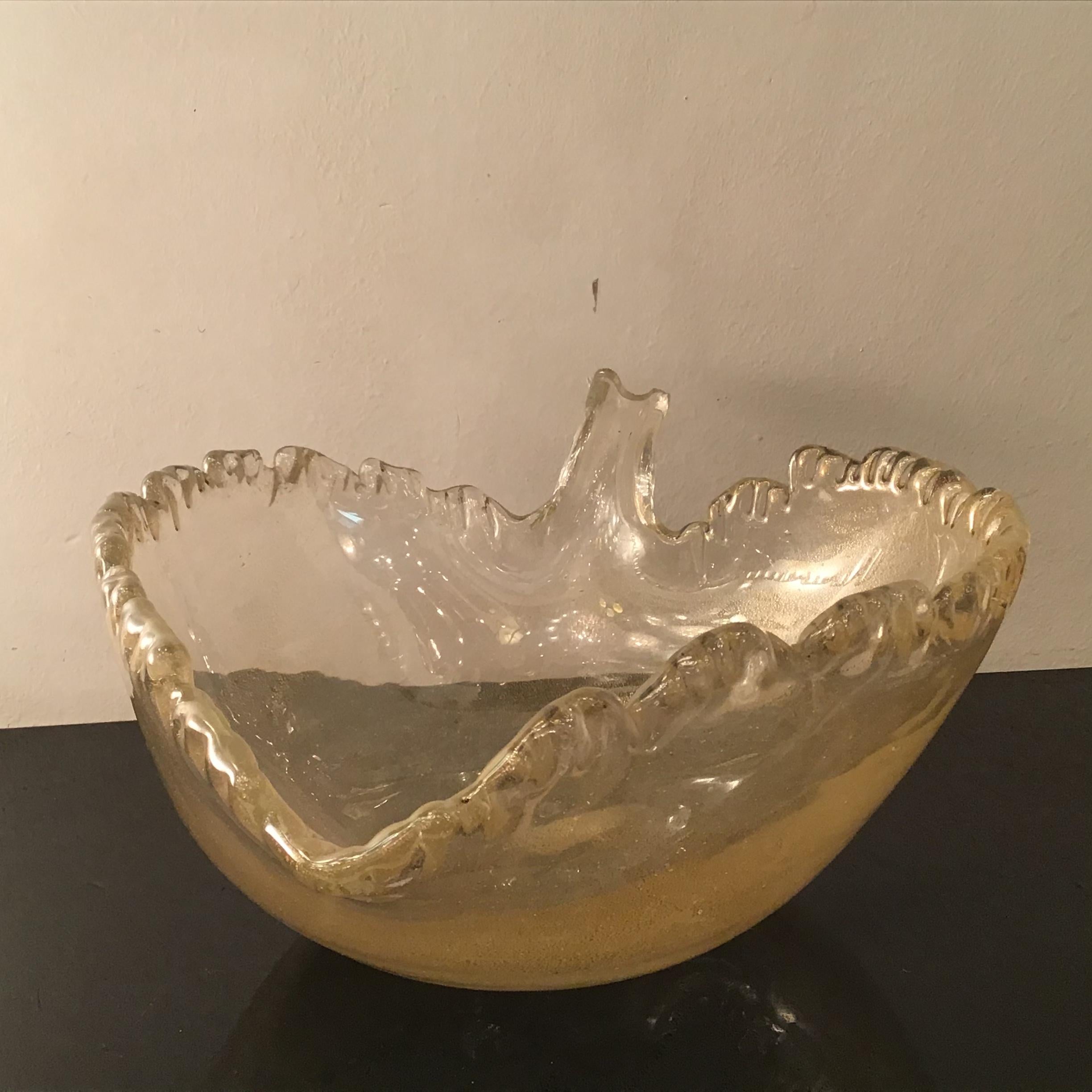 Seguso “Flavio Poli “ Murano Glass Gold 1950 Italy For Sale 1