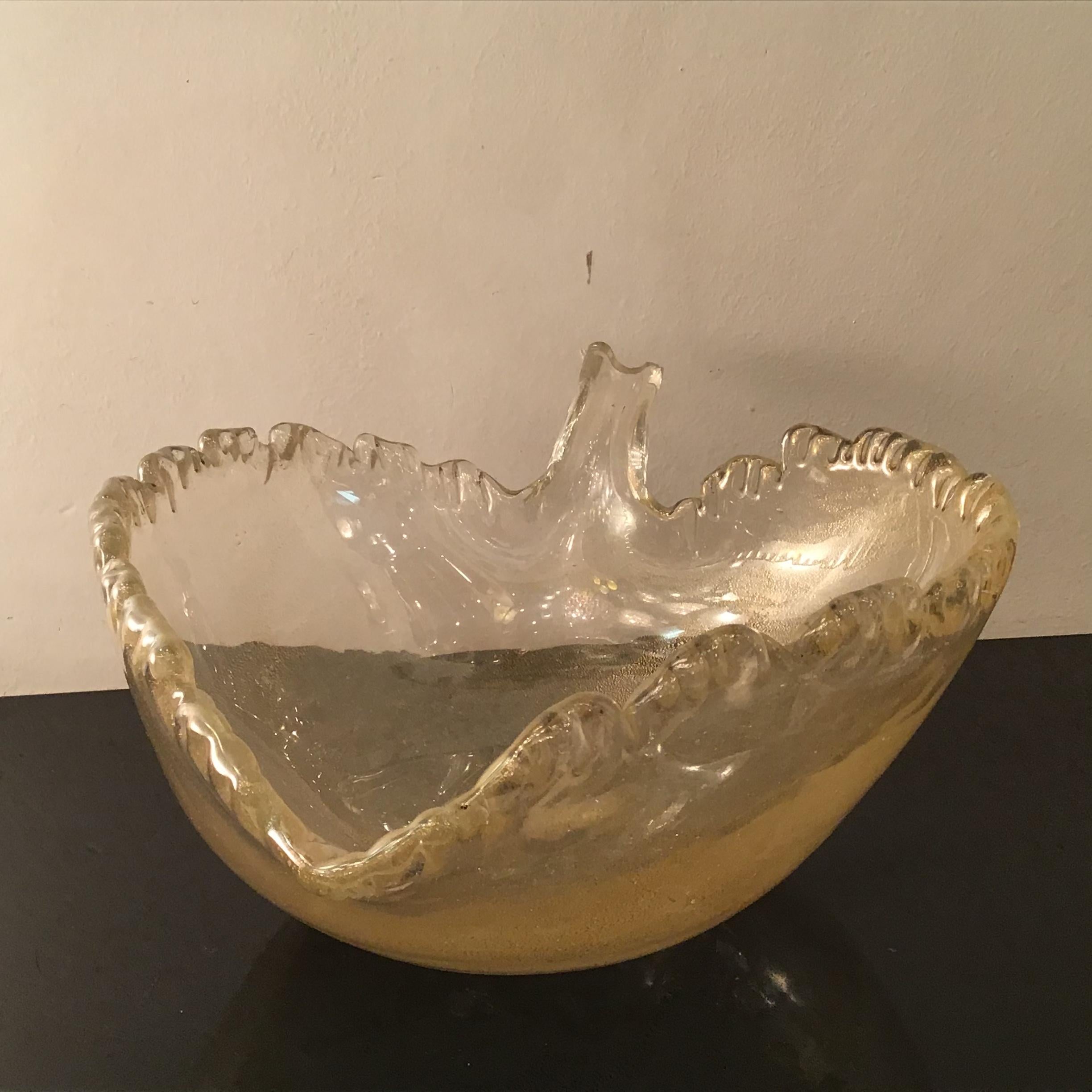 Seguso “Flavio Poli “ Murano Glass Gold 1950 Italy For Sale 2