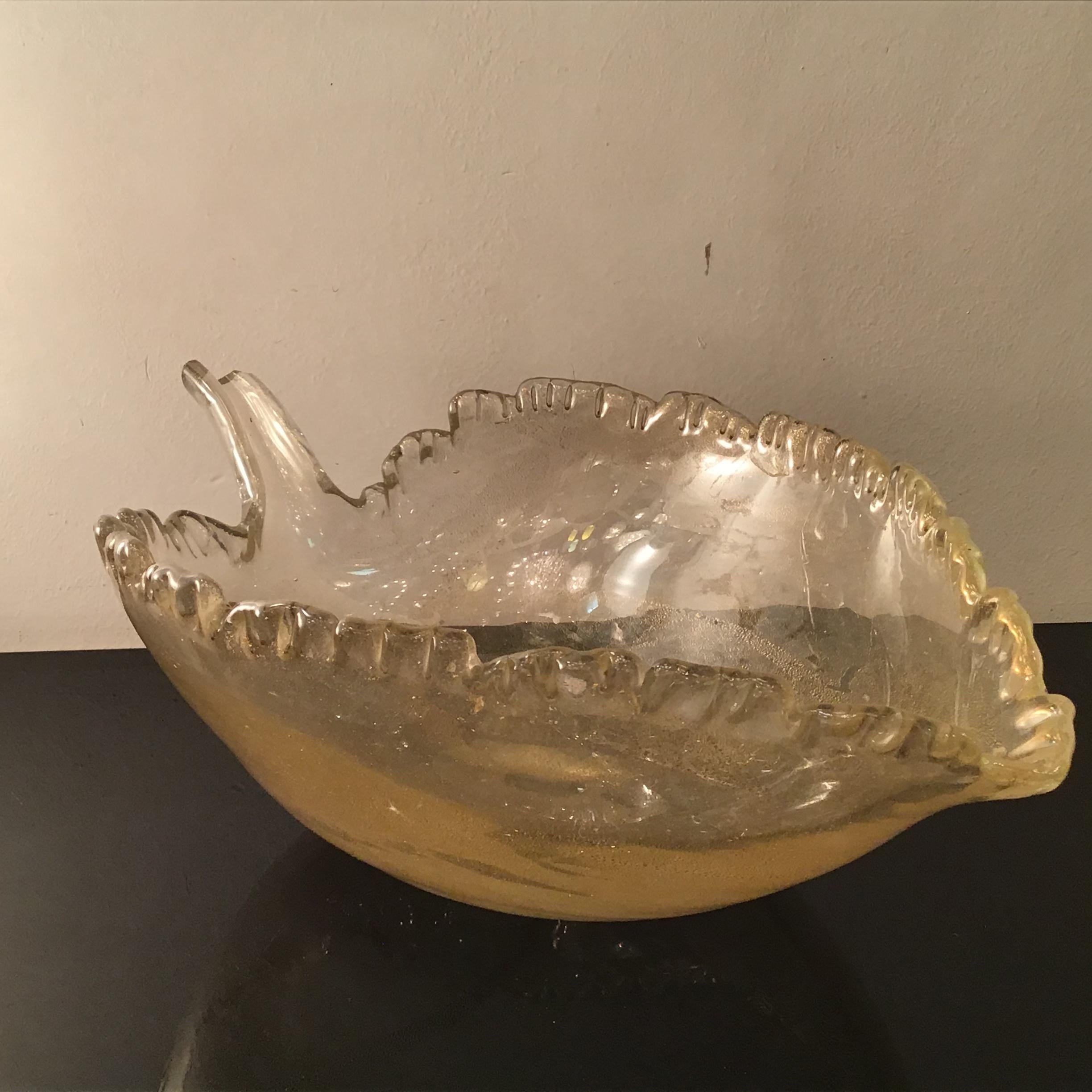 Seguso “Flavio Poli “ Murano Glass Gold 1950 Italy For Sale 3