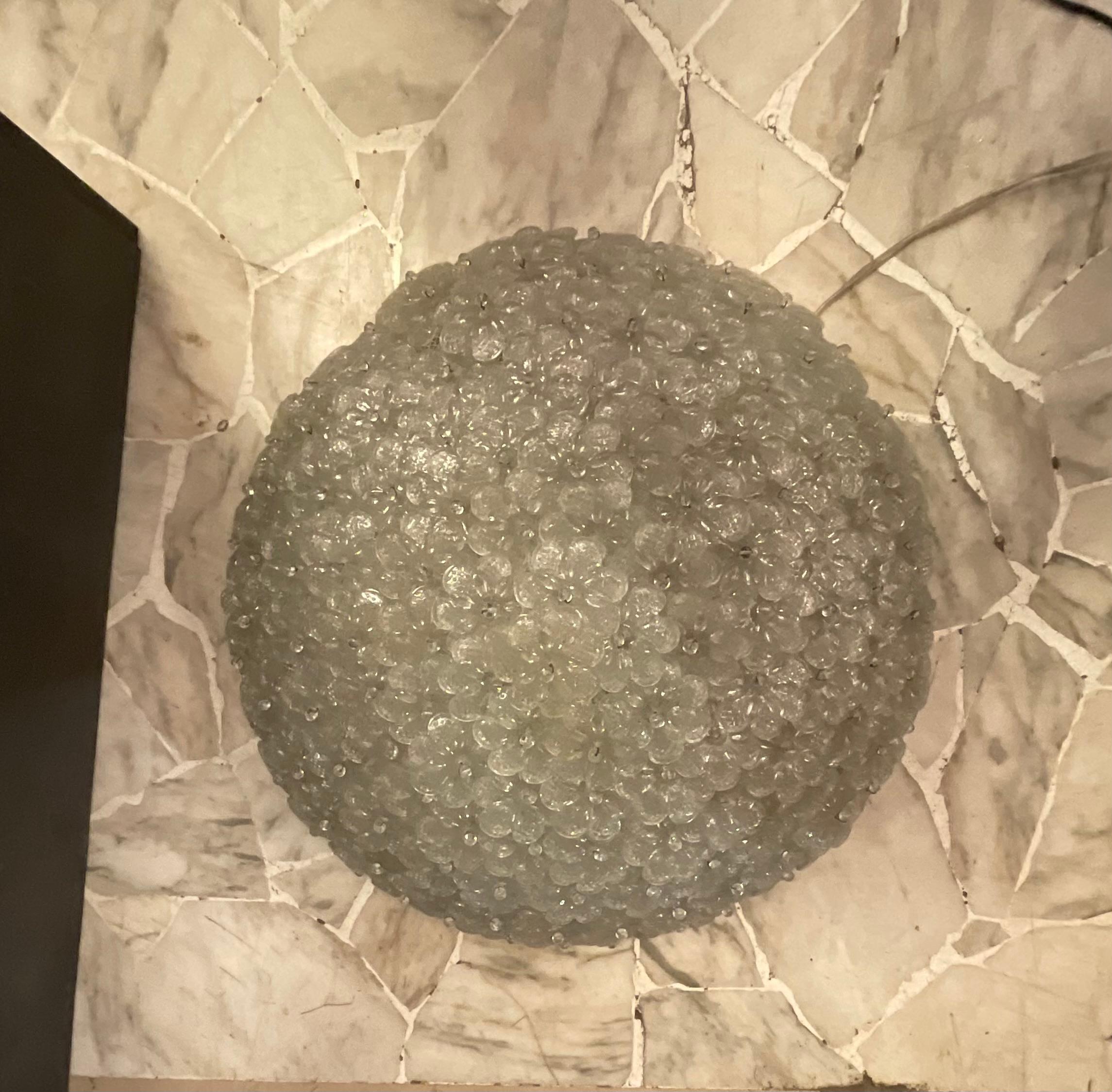 SEGUSO - FLAVIO POLI - Plafoniera a fiori in vetro di MURANO - ITALIA 1950 en vente 3