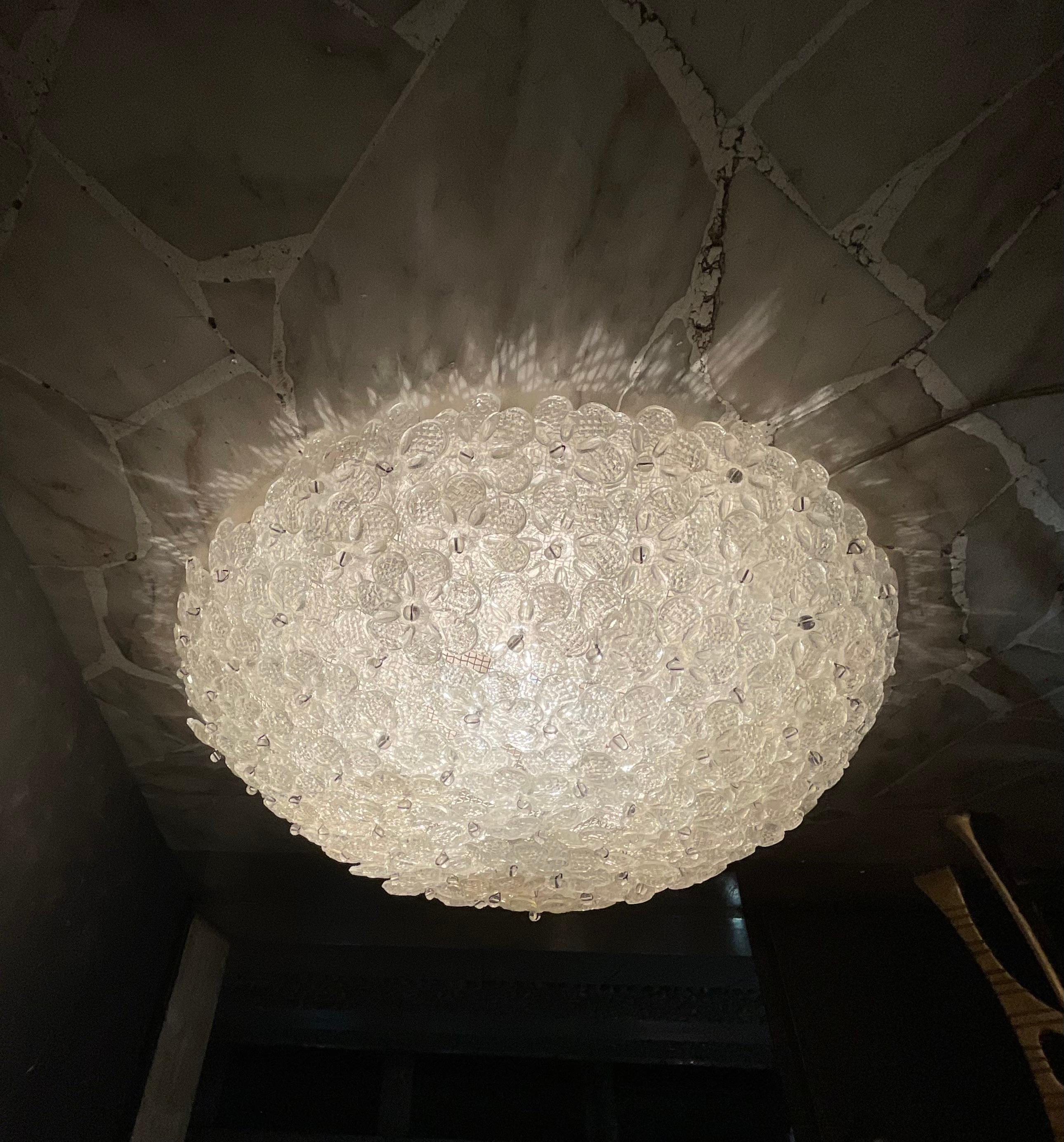 SEGUSO - FLAVIO POLI - Plafoniera a fiori in vetro di MURANO - ITALIA 1950 en vente 5