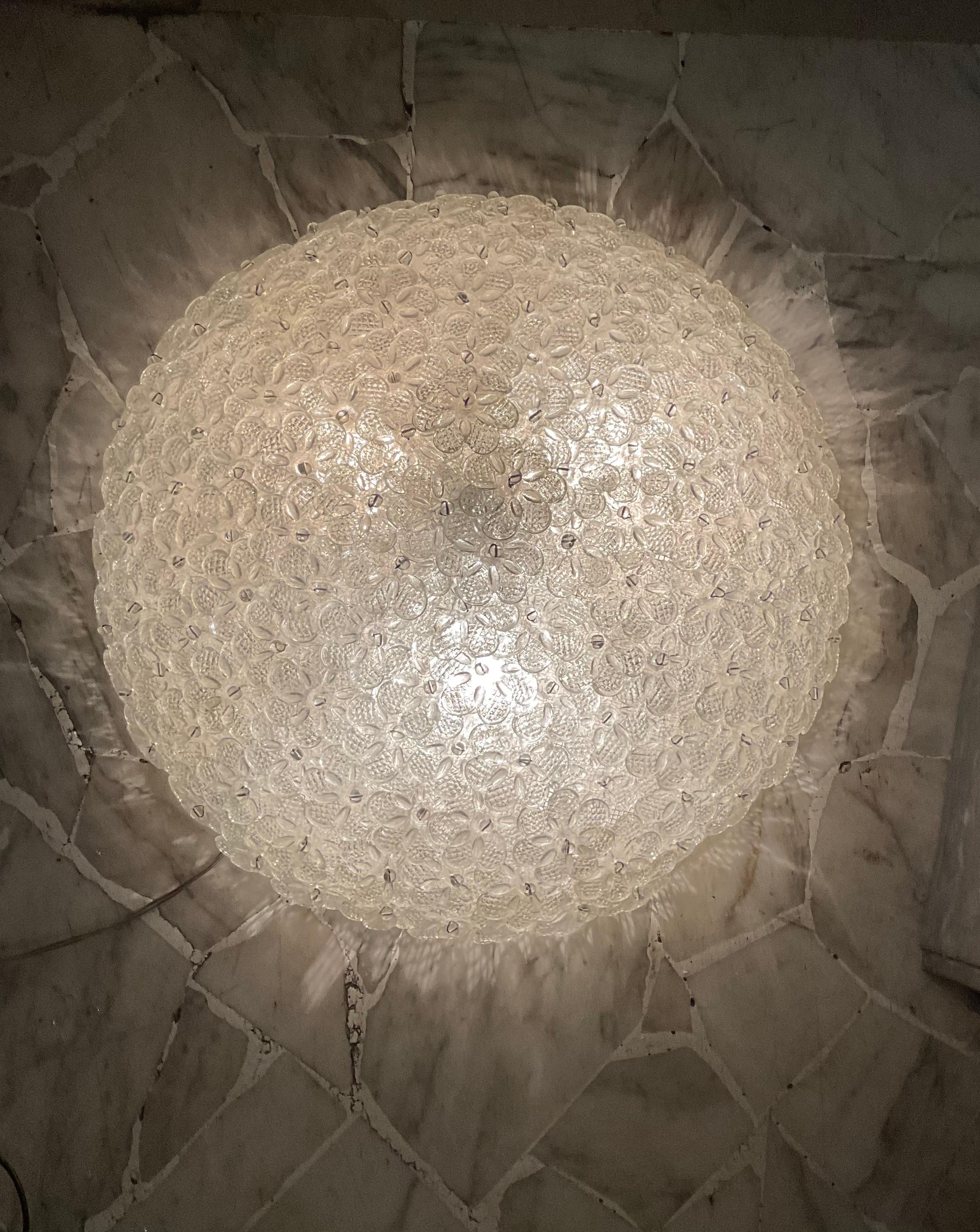 SEGUSO - FLAVIO POLI - Plafoniera a fiori in vetro di MURANO - ITALIA 1950 en vente 6