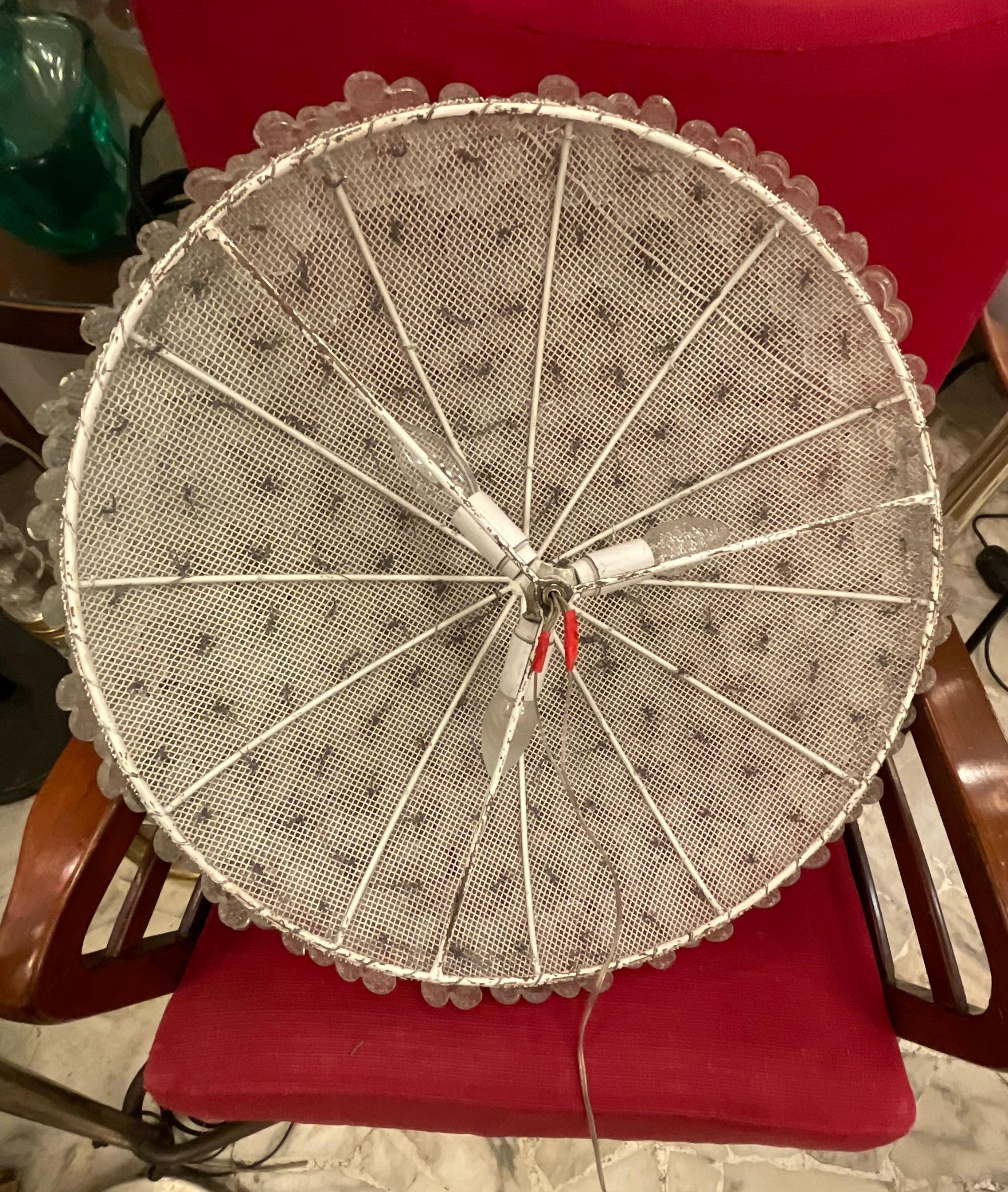 SEGUSO - FLAVIO POLI - Plafoniera a fiori in vetro di MURANO - ITALIA 1950 en vente 9