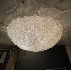 SEGUSO - FLAVIO POLI - Plafoniera a fiori in vetro di MURANO - ITALIA 1950