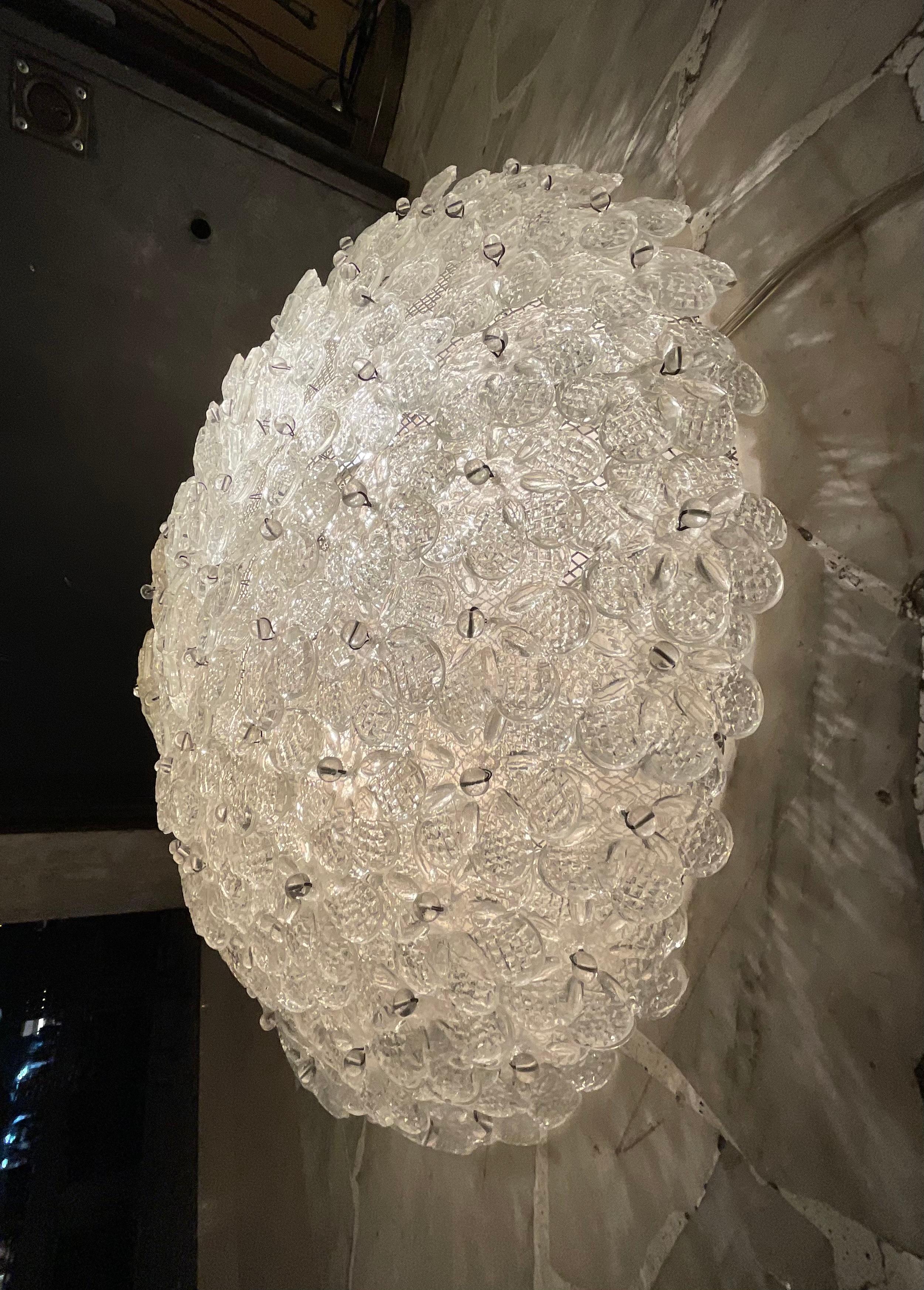 SEGUSO - FLAVIO POLI - Plafoniera a fiori in vetro di MURANO - ITALIA 1950 en vente 1