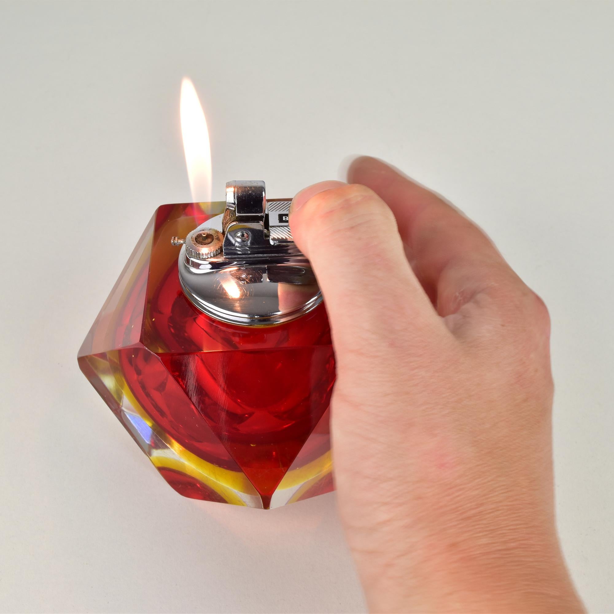Seguso Flavio Poli Sommerso - Briquet de table vintage au design moderne du milieu du siècle dernier en vente 3