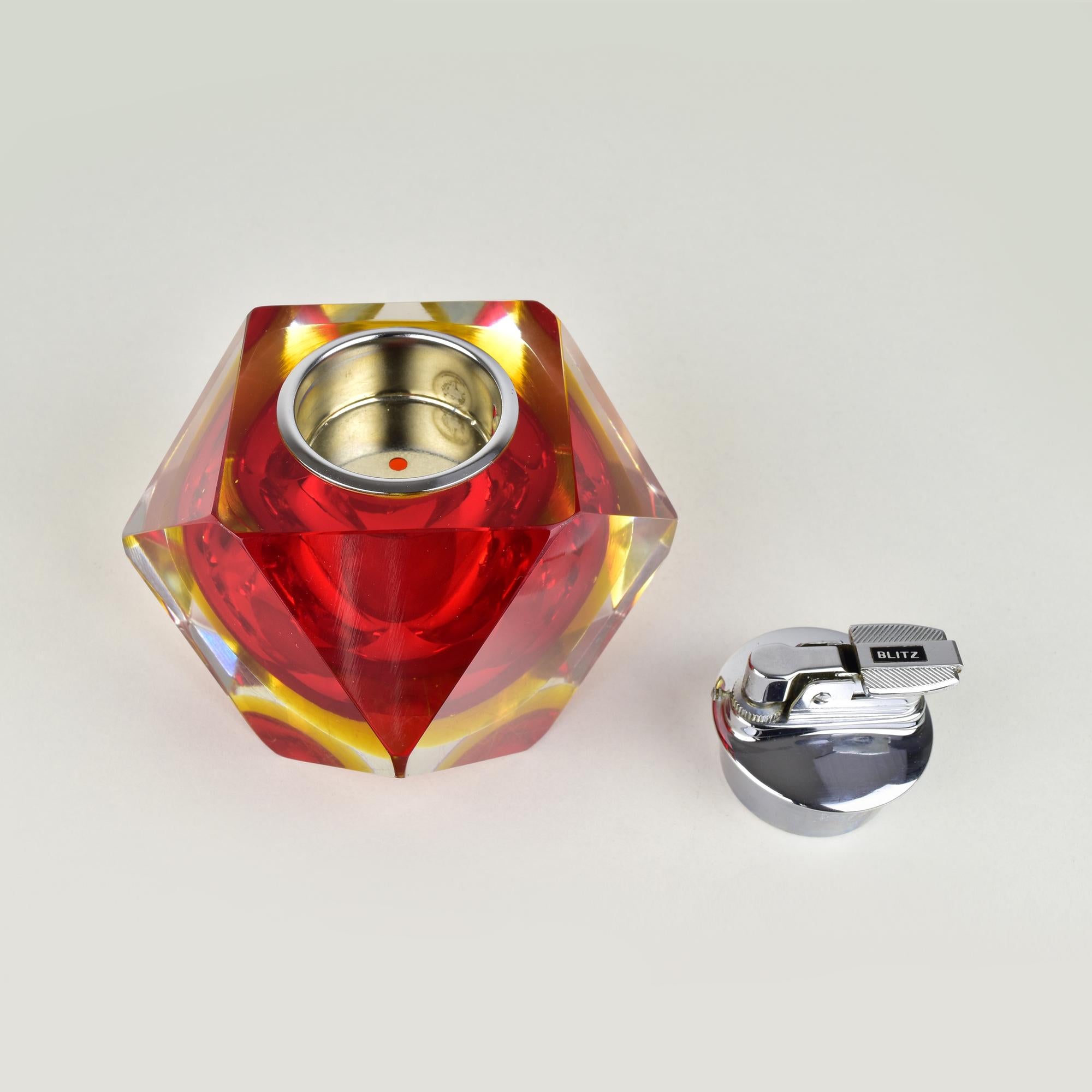 Seguso Flavio Poli Sommerso - Briquet de table vintage au design moderne du milieu du siècle dernier en vente 4
