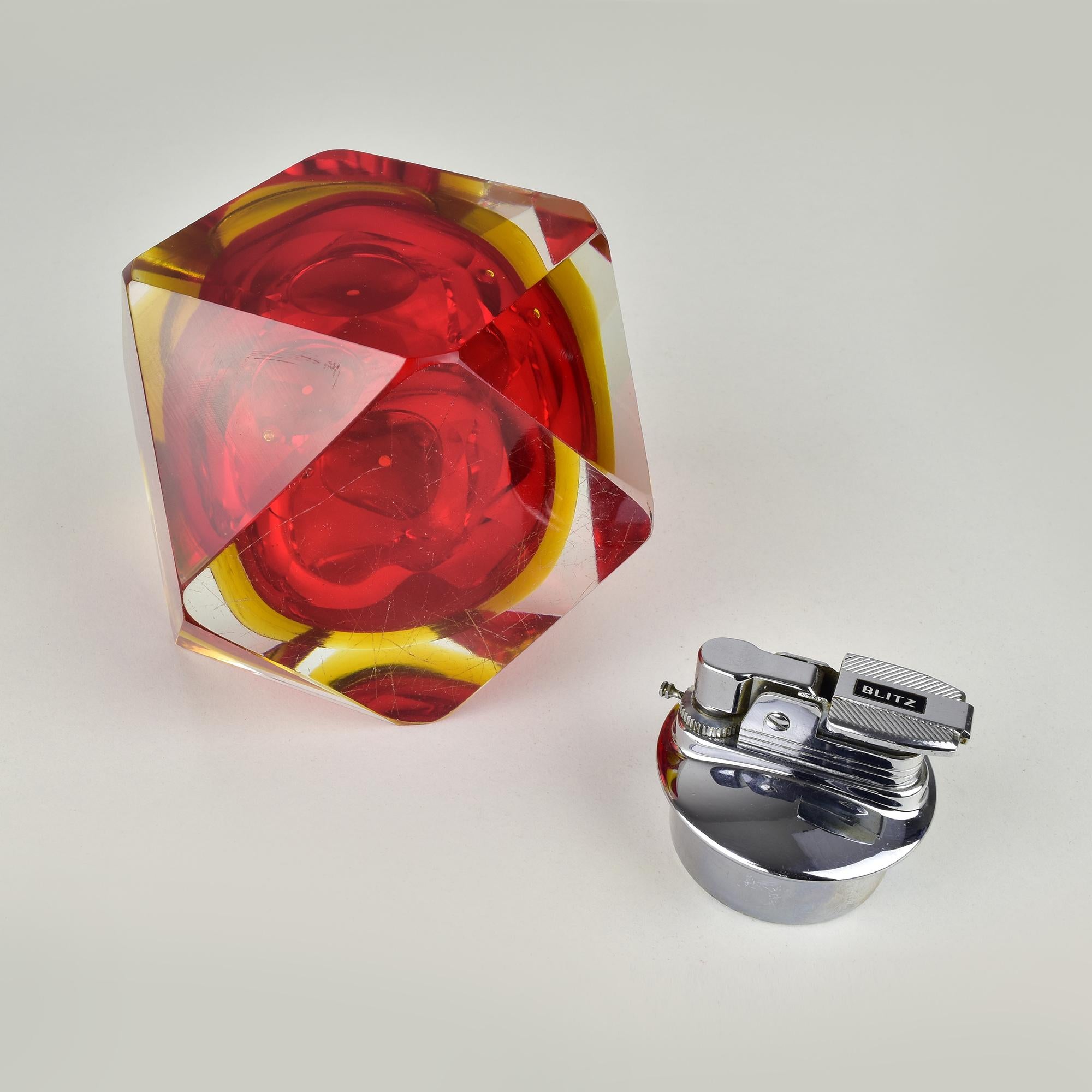 Seguso Flavio Poli Sommerso - Briquet de table vintage au design moderne du milieu du siècle dernier en vente 5