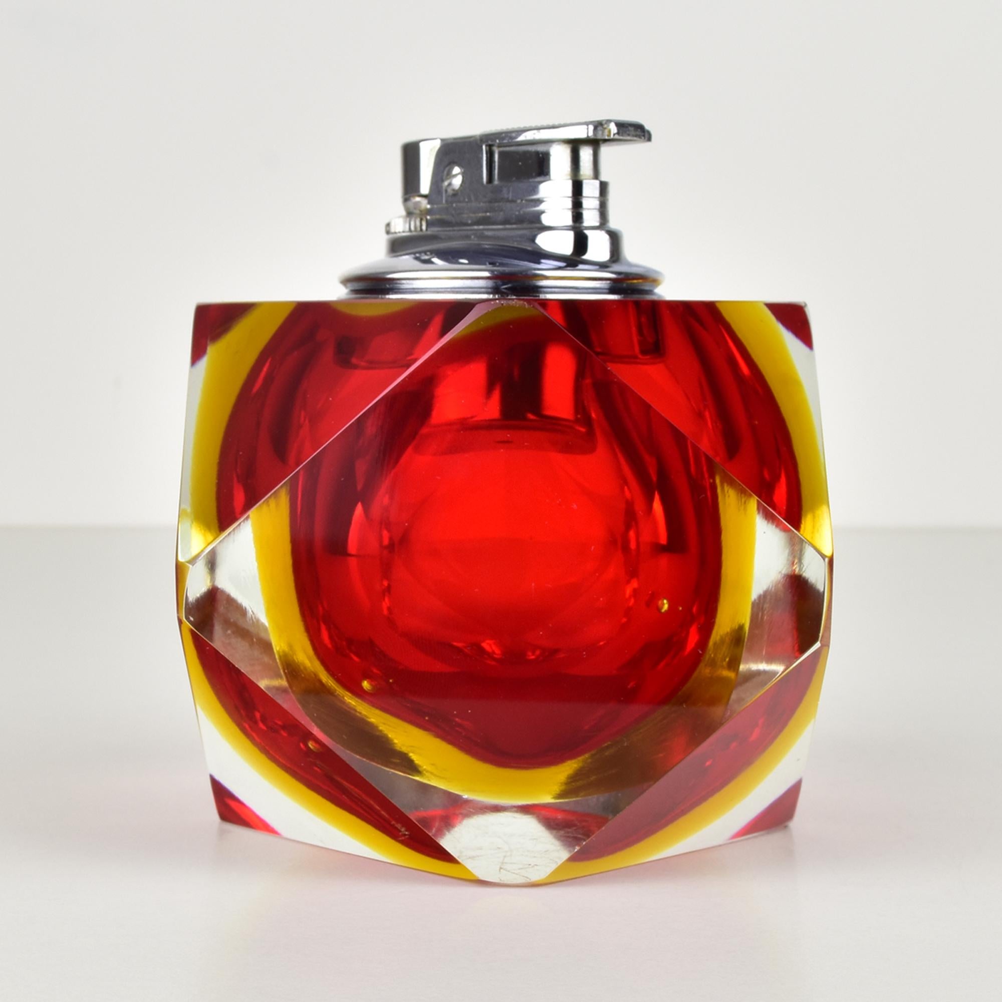 Mid-Century Modern Seguso Flavio Poli Sommerso - Briquet de table vintage au design moderne du milieu du siècle dernier en vente