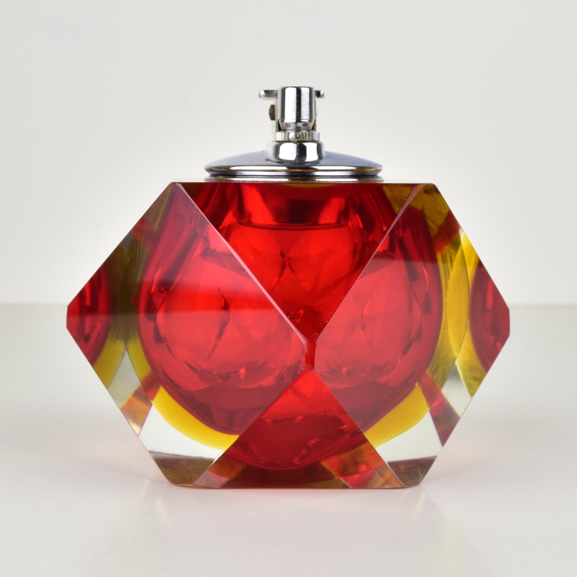Verre Seguso Flavio Poli Sommerso - Briquet de table vintage au design moderne du milieu du siècle dernier en vente