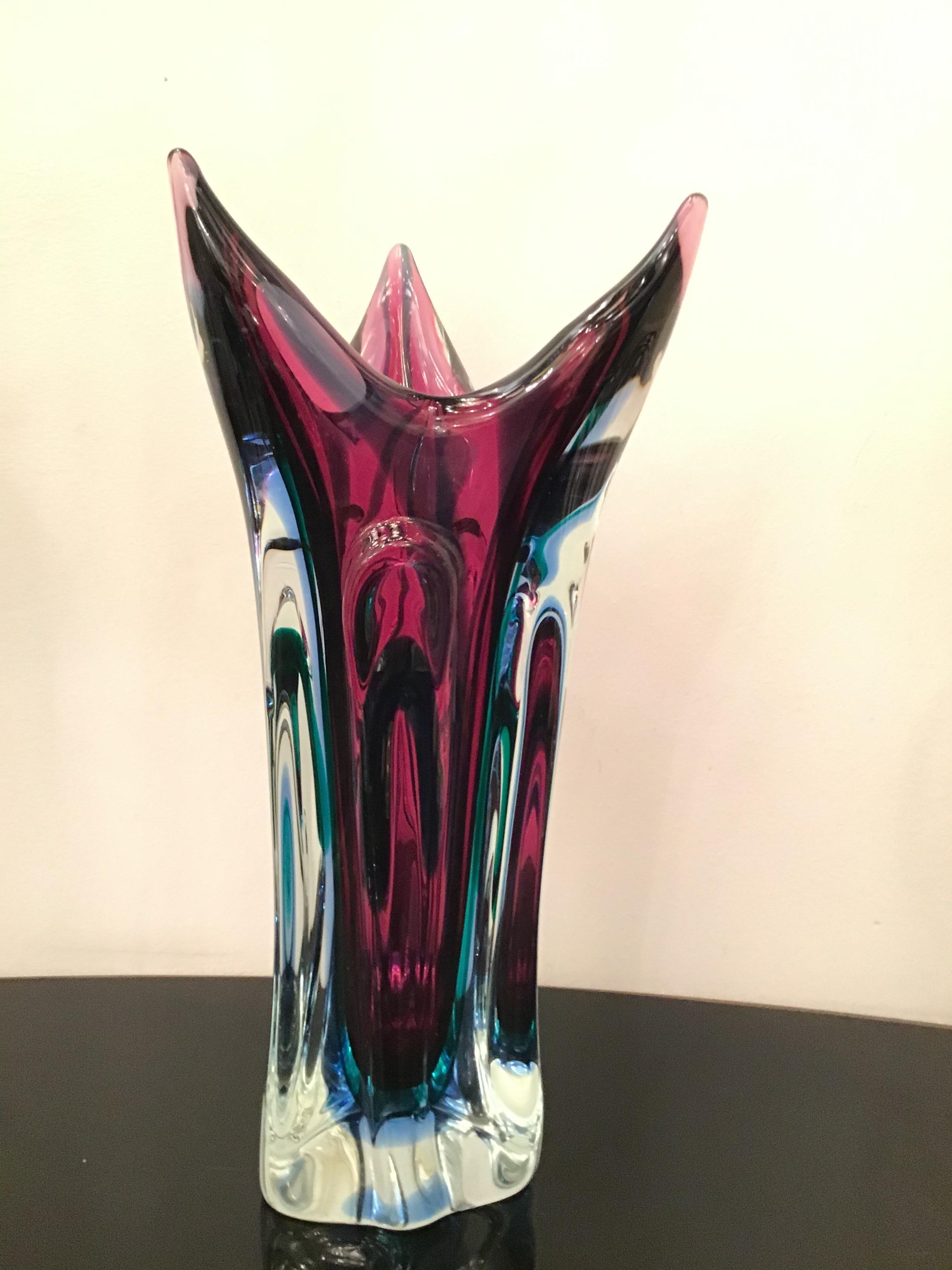 Seguso „“Flavio Poli“-Vase aus Muranoglas, 1950, Italien im Zustand „Hervorragend“ im Angebot in Milano, IT