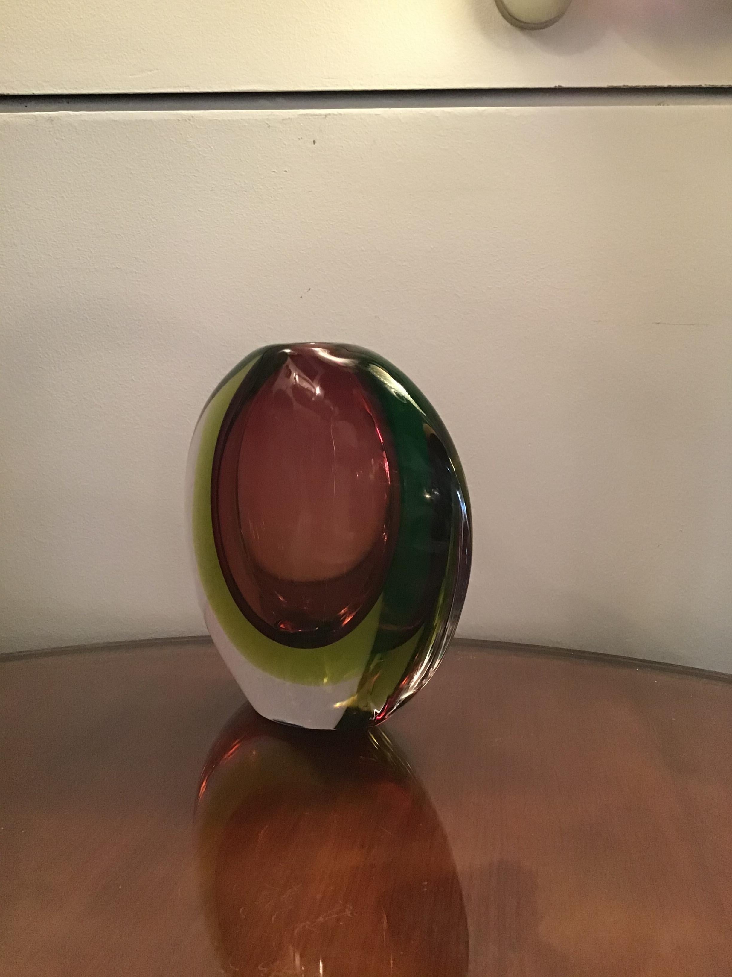 Seguso Flavio Poli Vase Murano Glass, 1955, Italy  4
