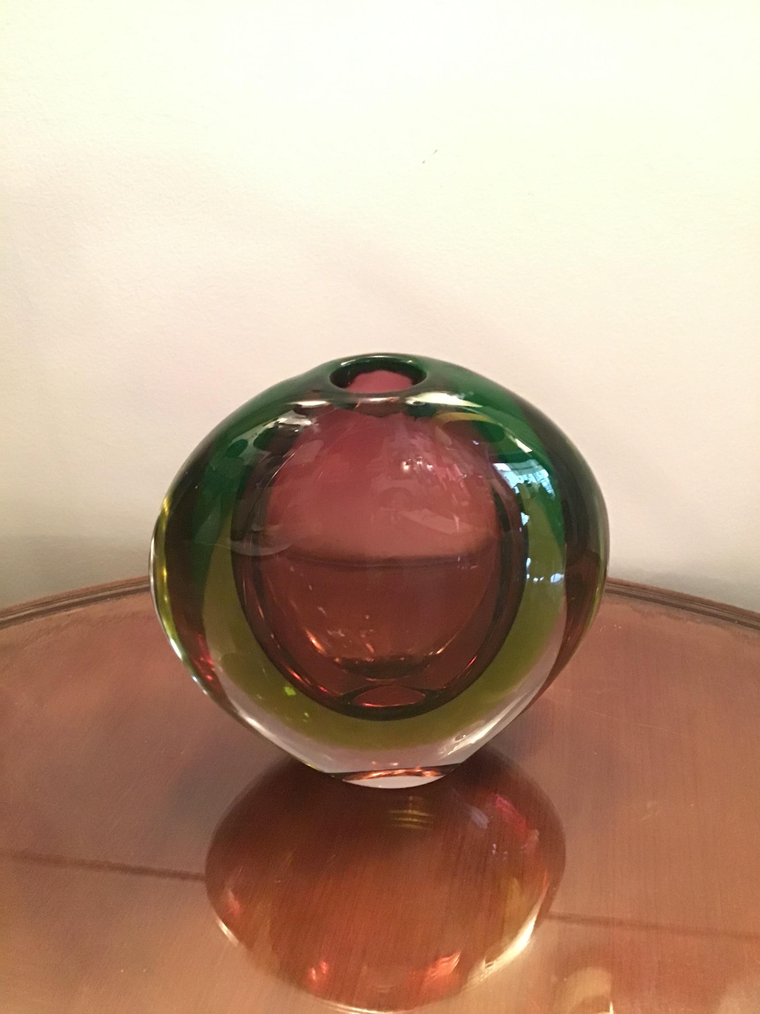 Seguso Flavio Poli Vase Murano Glass, 1955, Italy  6