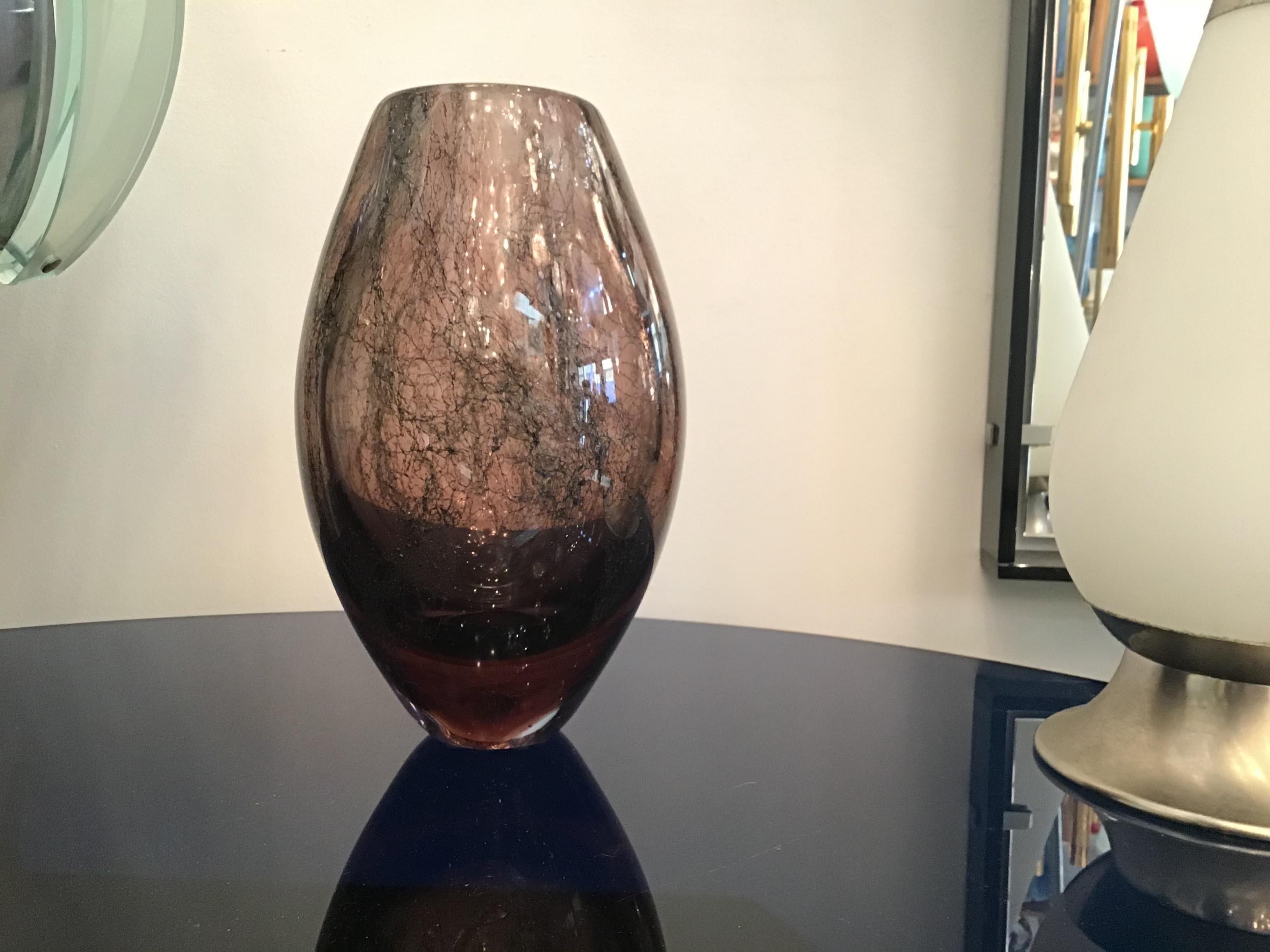 Seguso “Flavio Poli” vase Murano glass 1955 Italy.