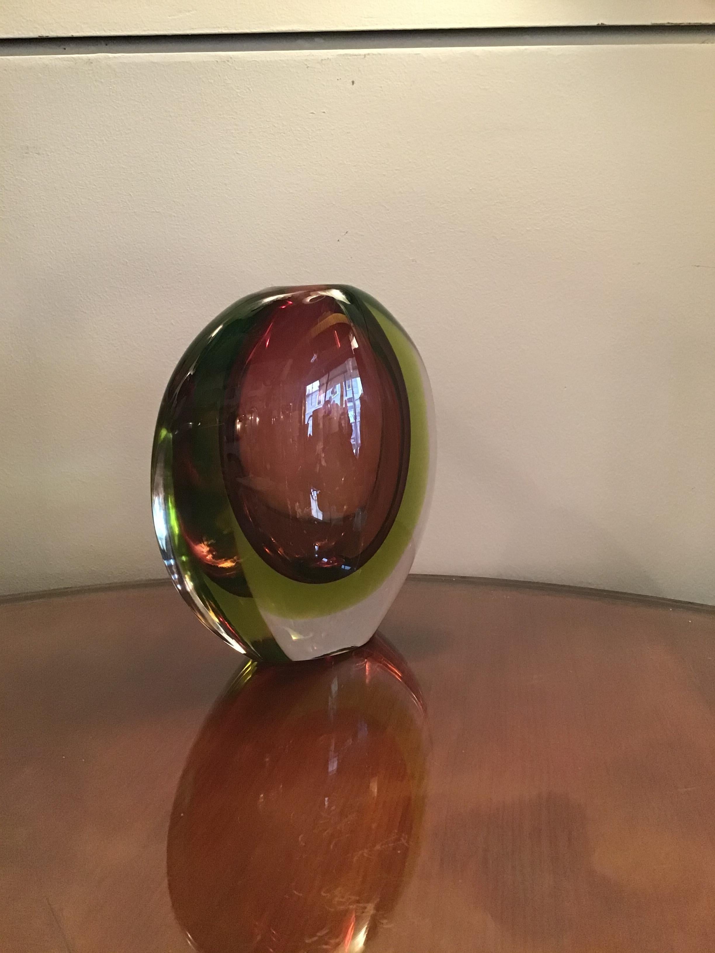 Italian Seguso Flavio Poli Vase Murano Glass, 1955, Italy 