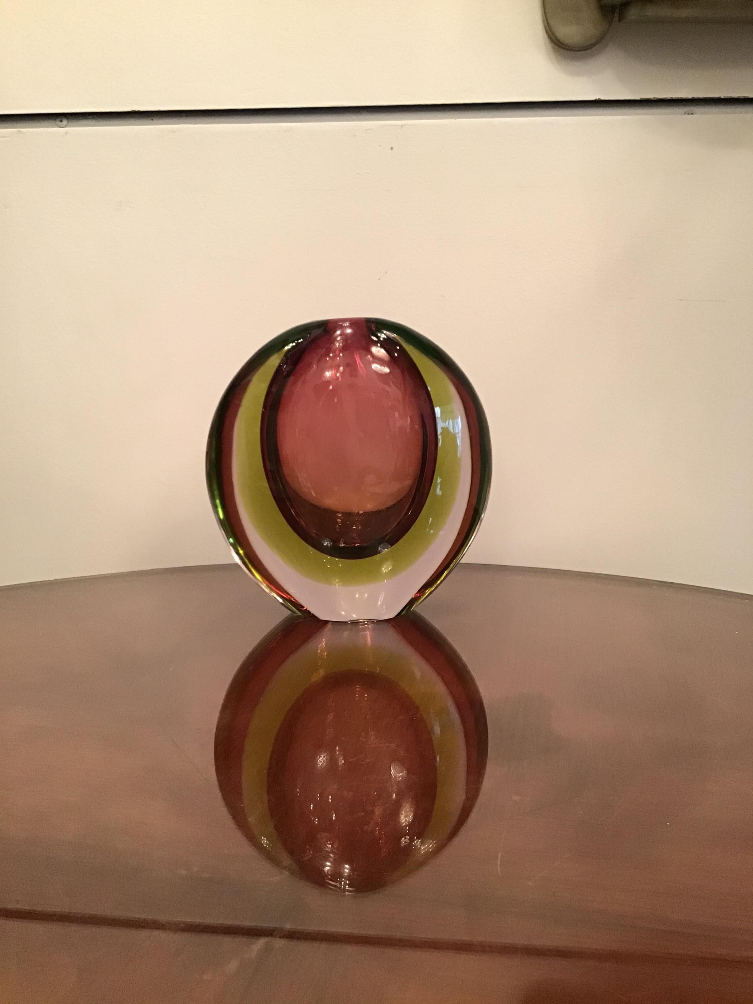 Mid-20th Century Seguso Flavio Poli Vase Murano Glass, 1955, Italy 