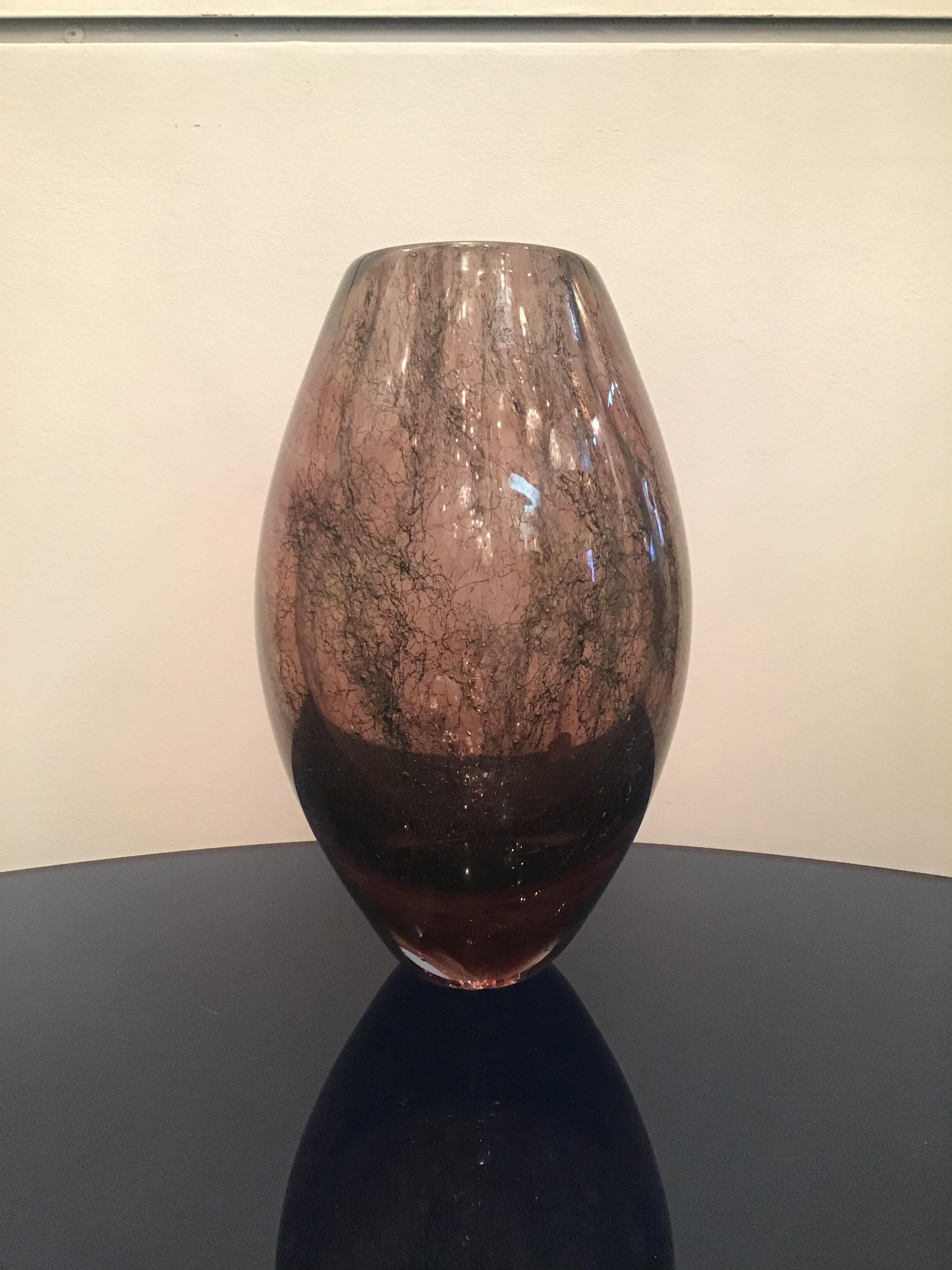 Seguso Flavio Poli, Vase aus Muranoglas, 1955, Italien  (Mitte des 20. Jahrhunderts) im Angebot
