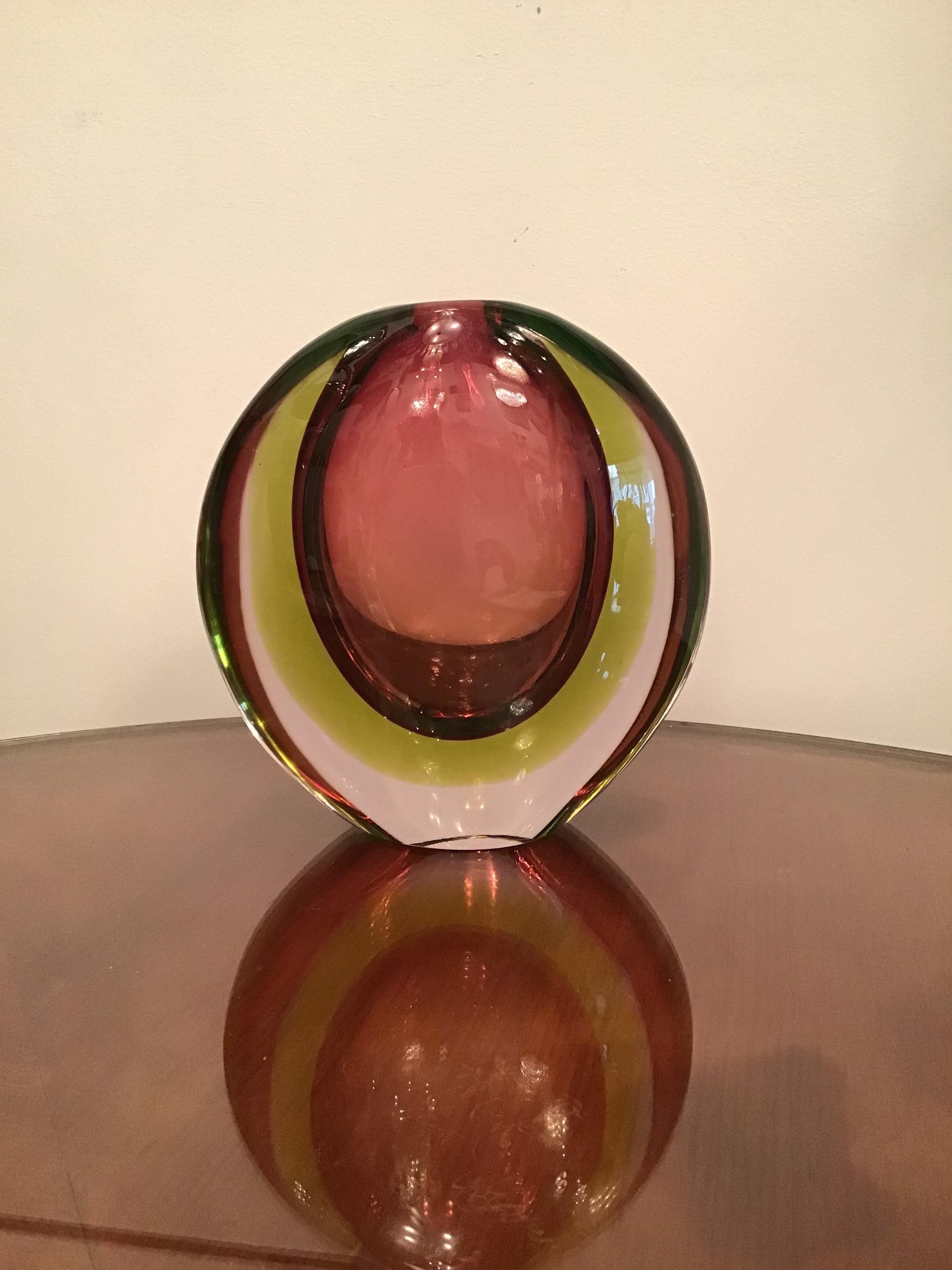 Seguso Flavio Poli Vase Murano Glass, 1955, Italy  1