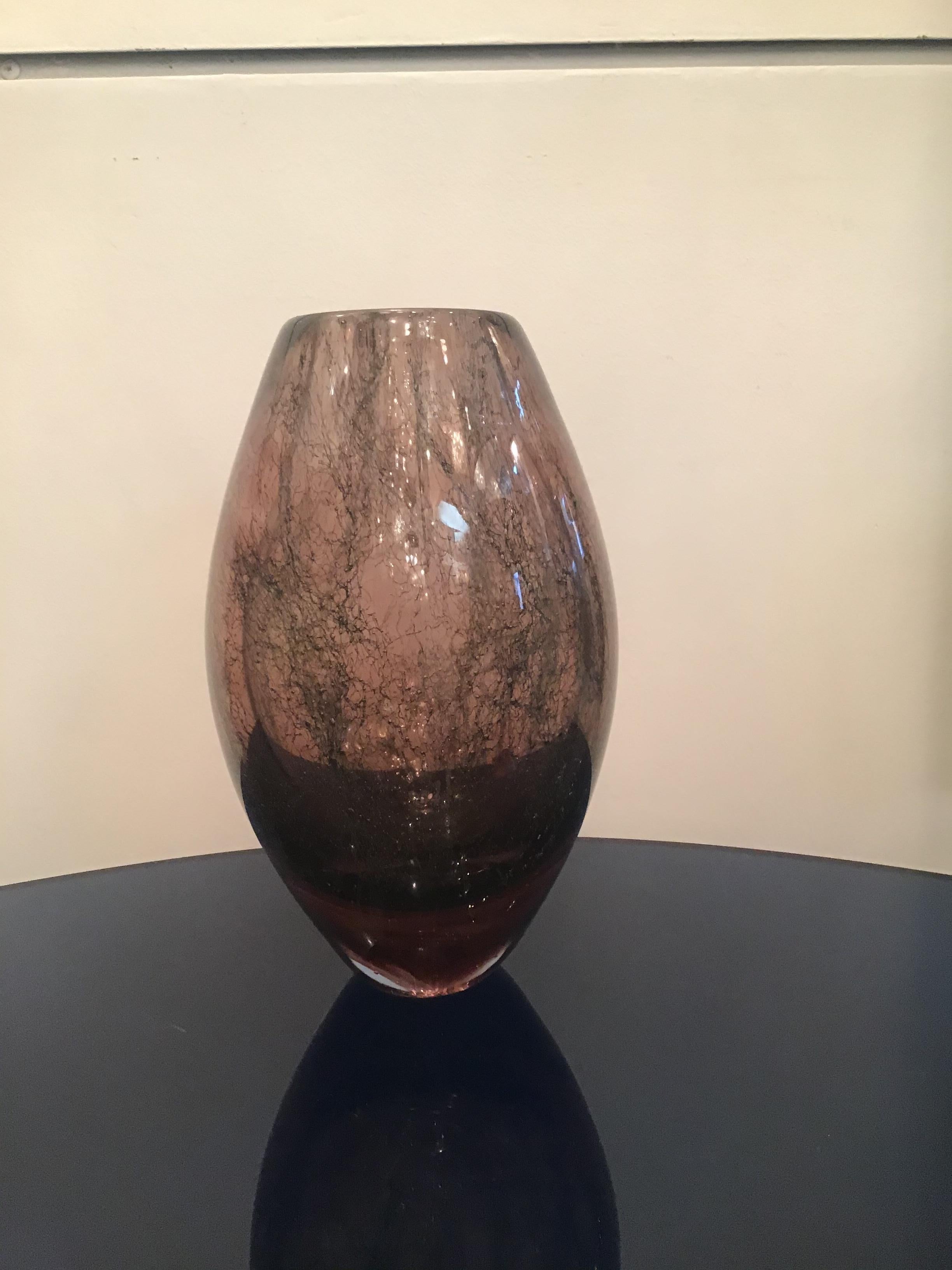 Seguso Flavio Poli, Vase aus Muranoglas, 1955, Italien  im Angebot 1