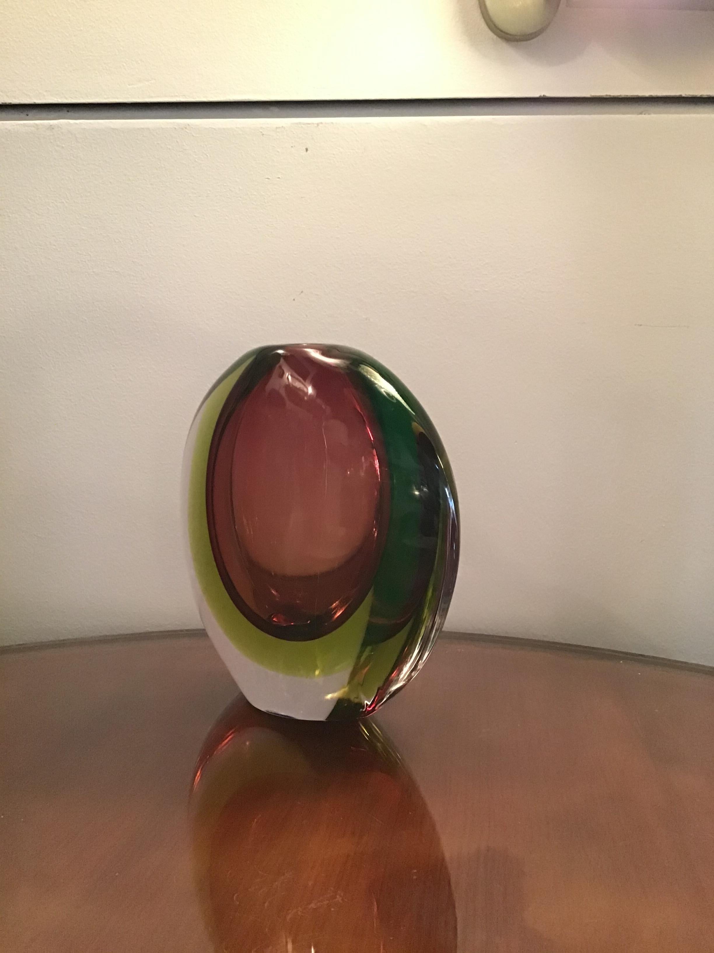 Seguso Flavio Poli Vase Murano Glass, 1955, Italy  3