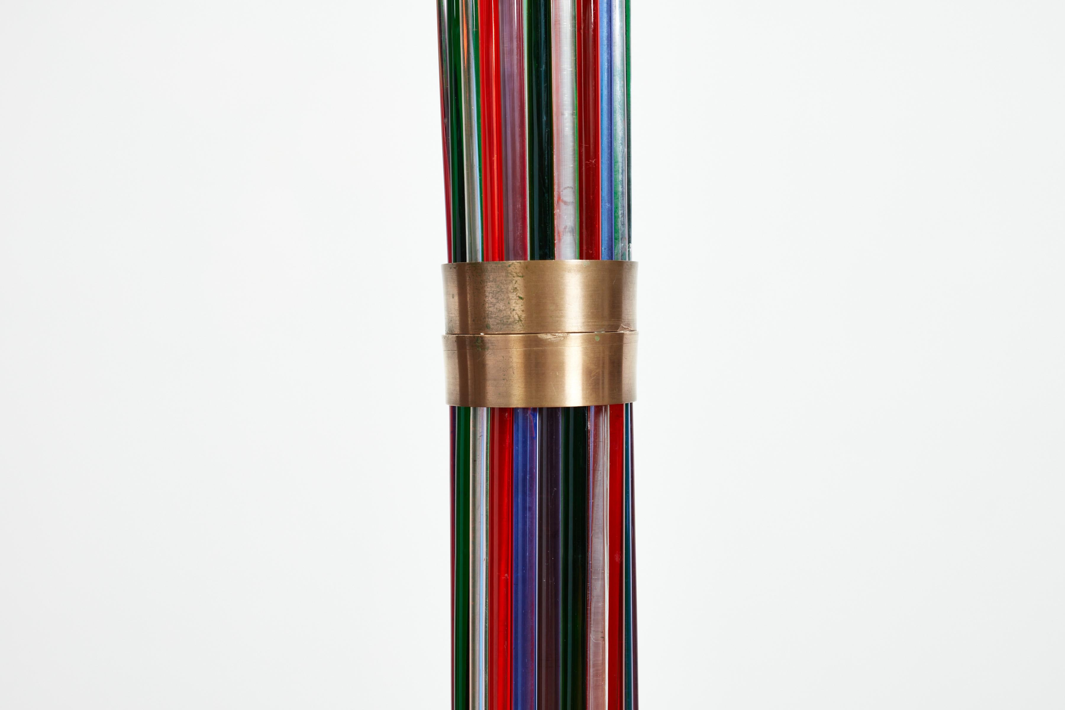 Lampada da terra Seguso con vetro colorato arcobaleno 3