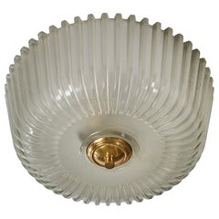 Seguso, Einbauleuchte, Messing, Glas, Italien, 1950er Jahre