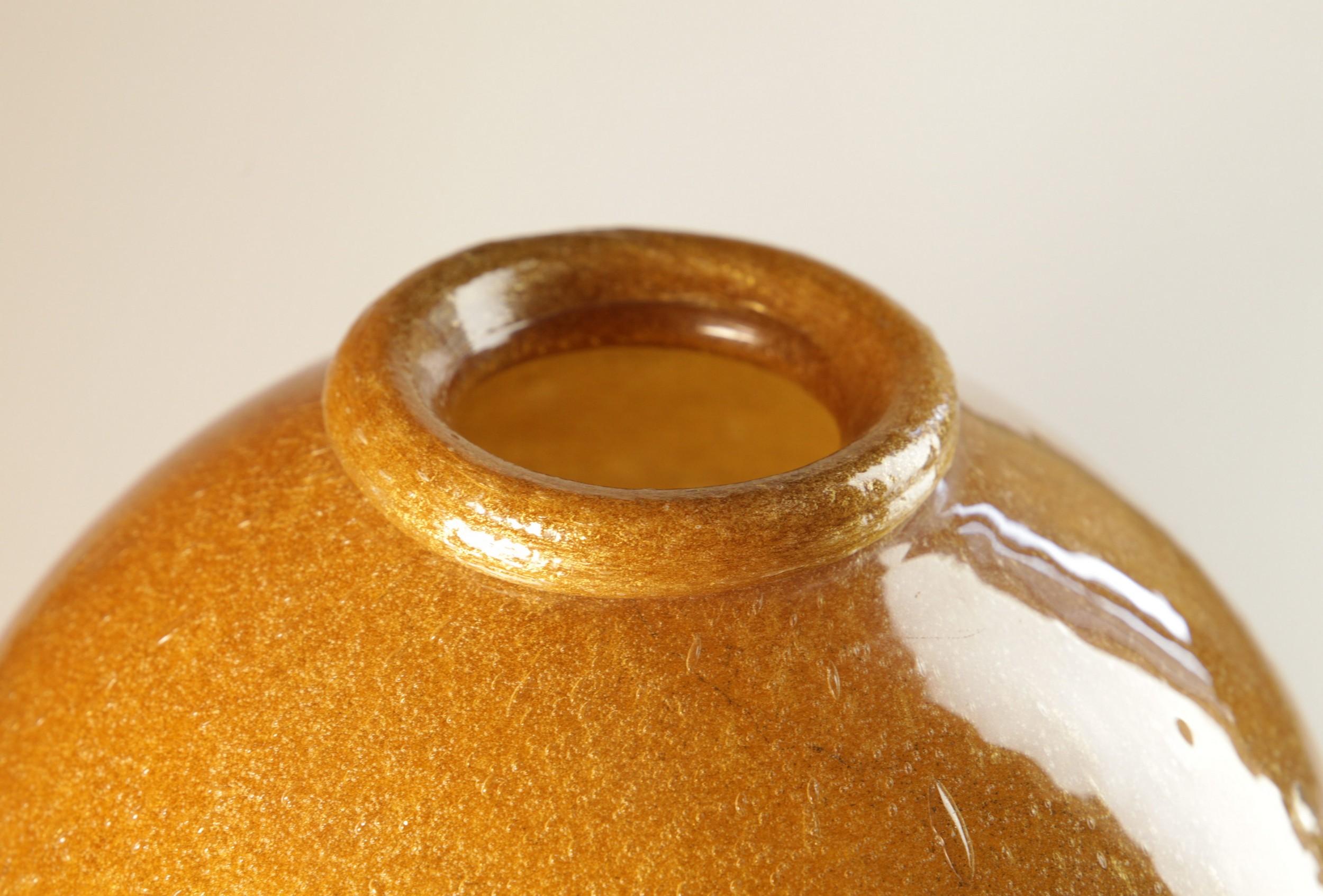 mustard glass vase