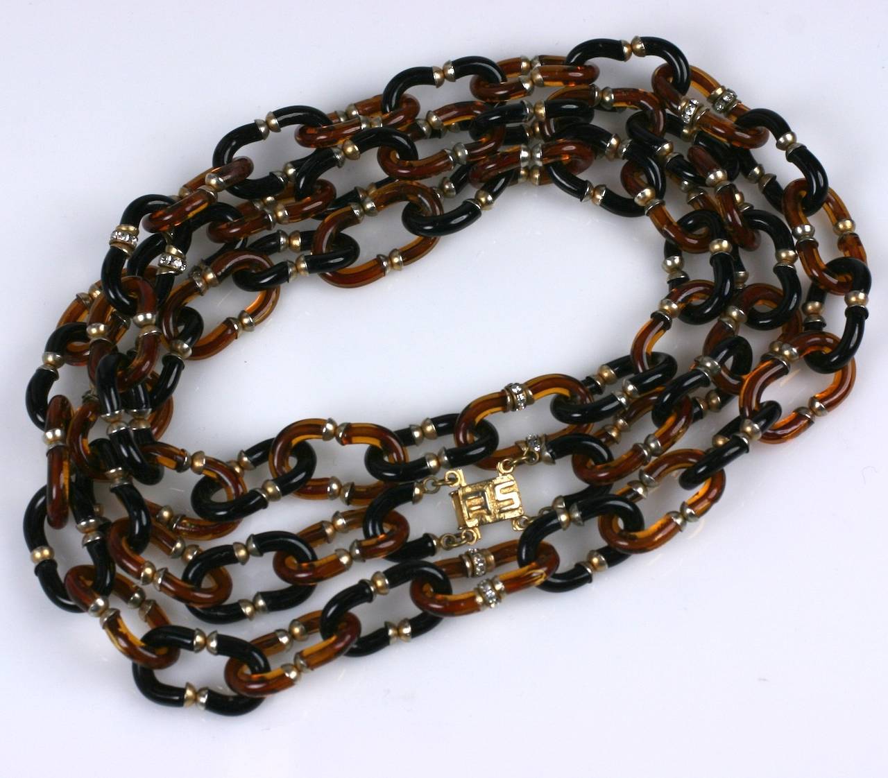Seguso for Chanel Glass Link Chain In Excellent Condition For Sale In New York, NY