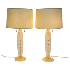 Seguso for Donghia Lampes en verre de Murano avec poussière d'or et aventurine d'or - Paire