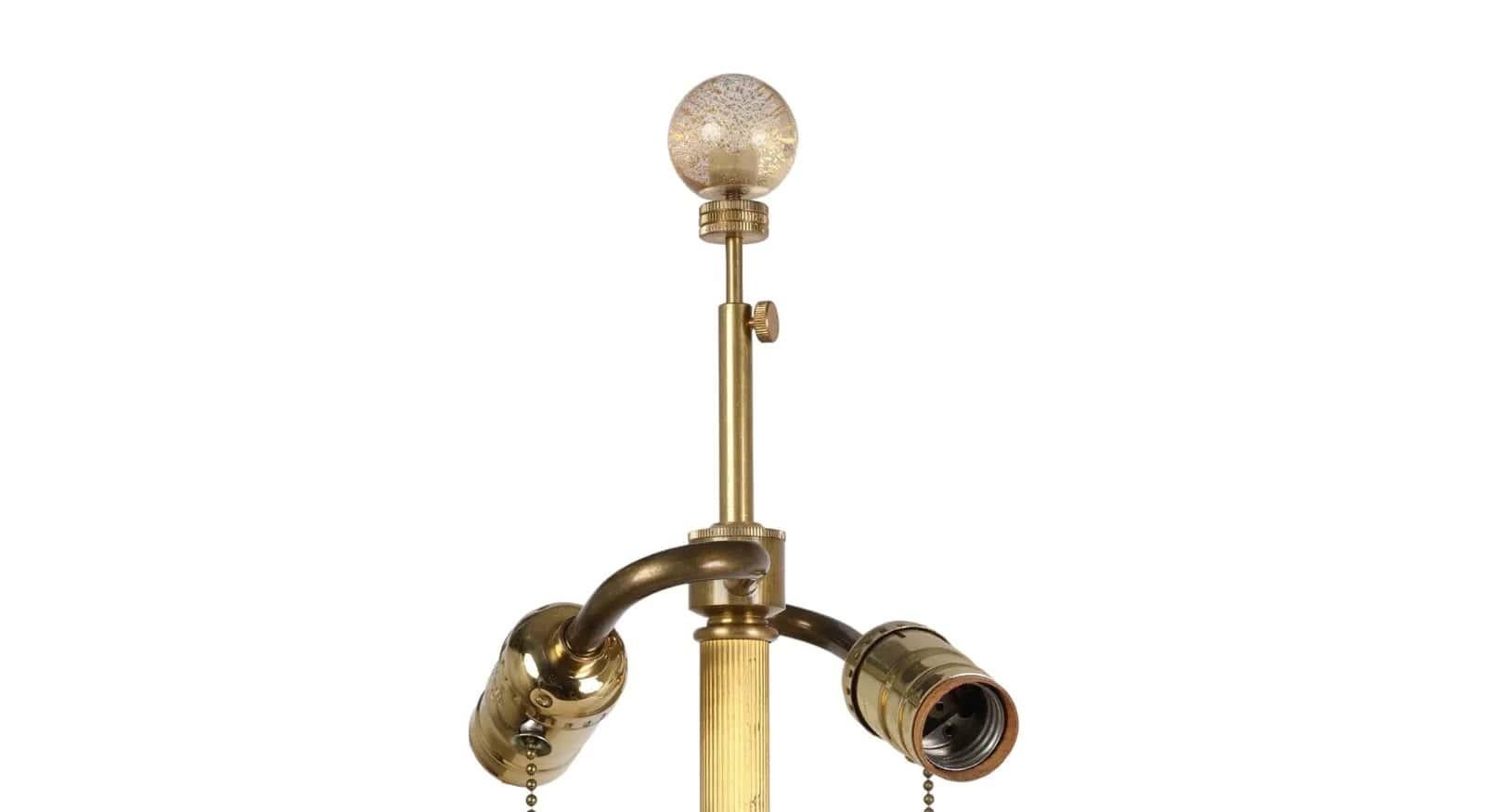 Late 20th Century Seguso for Donghia Murano Glass Lamps with Gold Dust and Gold Aventurine - Pair For Sale