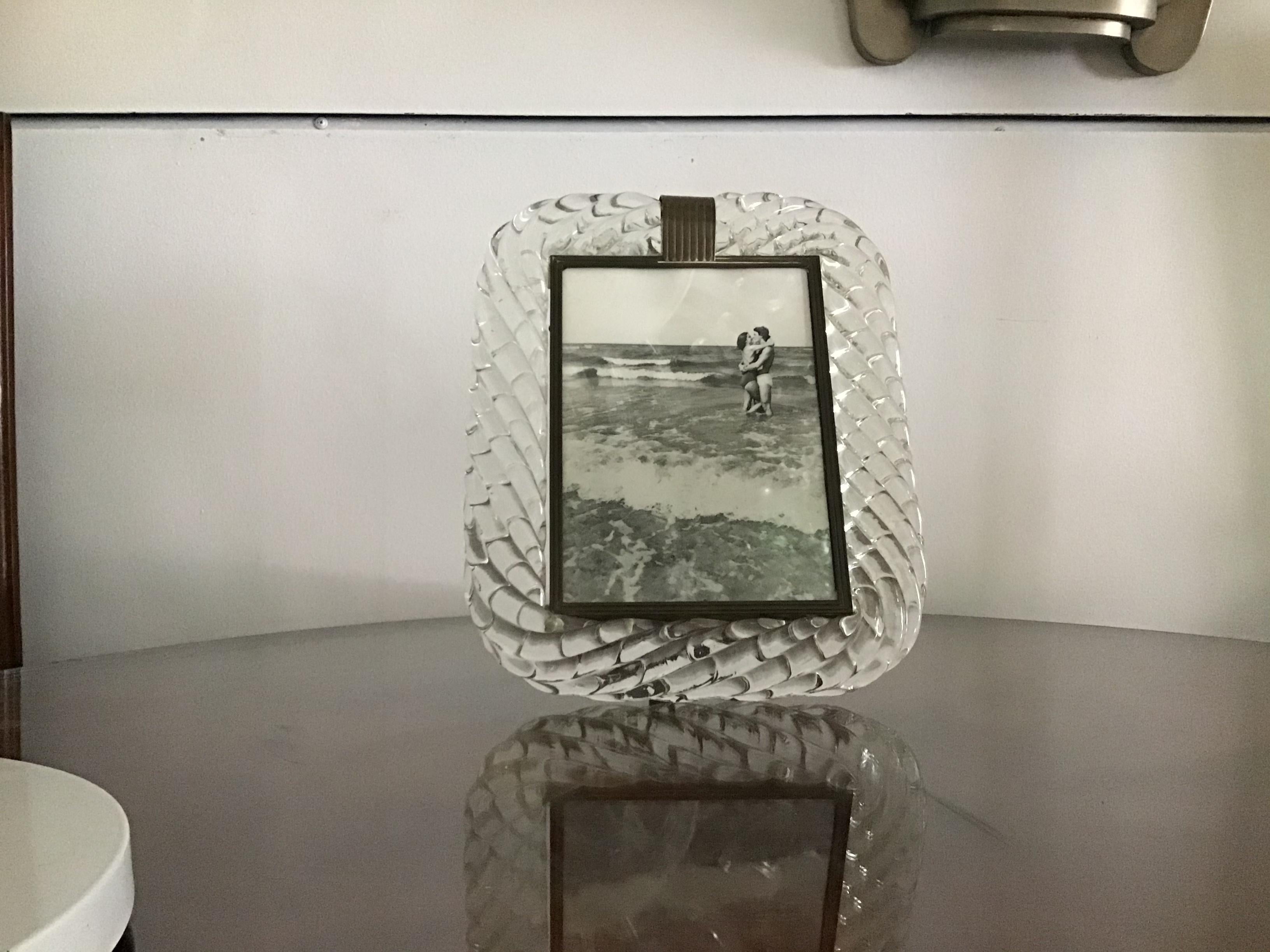 Seguso Frame Murano Glass Brass, 1940, Italy 3