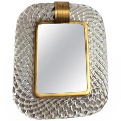 Seguso Frame Signed Murano Glass Brass, 1940, Italy