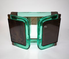 Seguso Glass and Bronze Triple Mirror