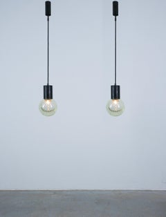 Seguso Glass Pendants (Pair) by Gino Sarfatti for Arteluce, 1960